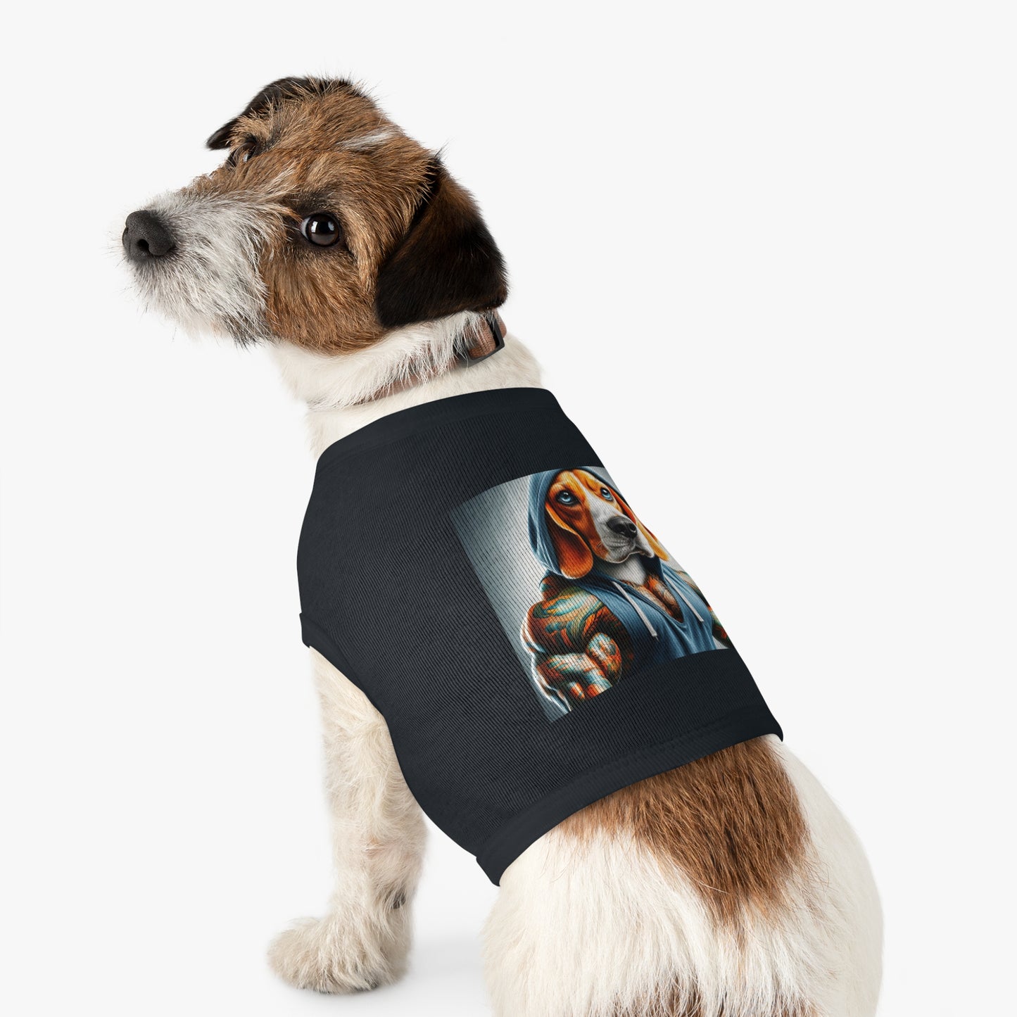 Pet Tank Top Beagle Muscle Dog In Hoodie Pets Printify   