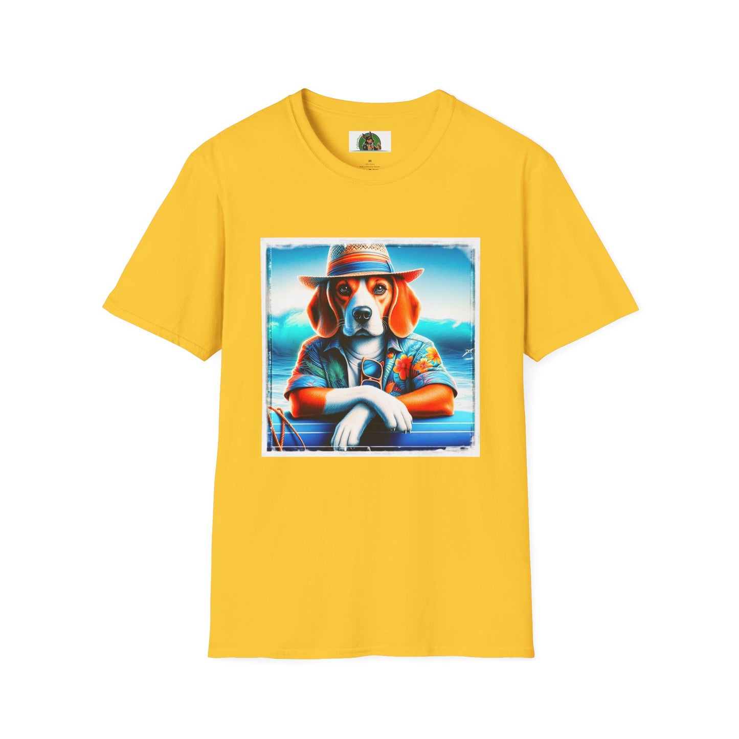 Beagle Wearing Summer Shirt And Hat T-Shirt Printify S Daisy 