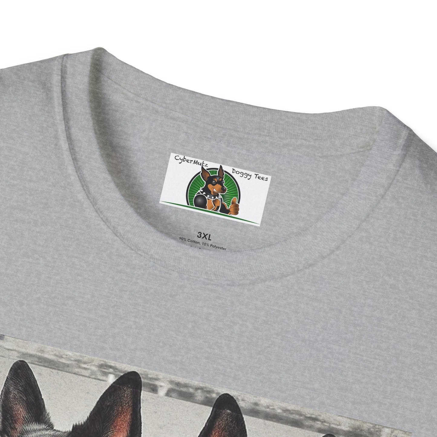 Muscle Twins Black German Shepherds Unisex Softstyle T-Shirt T-Shirt Printify