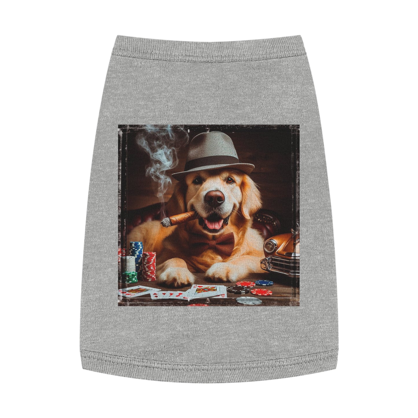 Golden Retriever pet tank top Pets Printify M Heather 