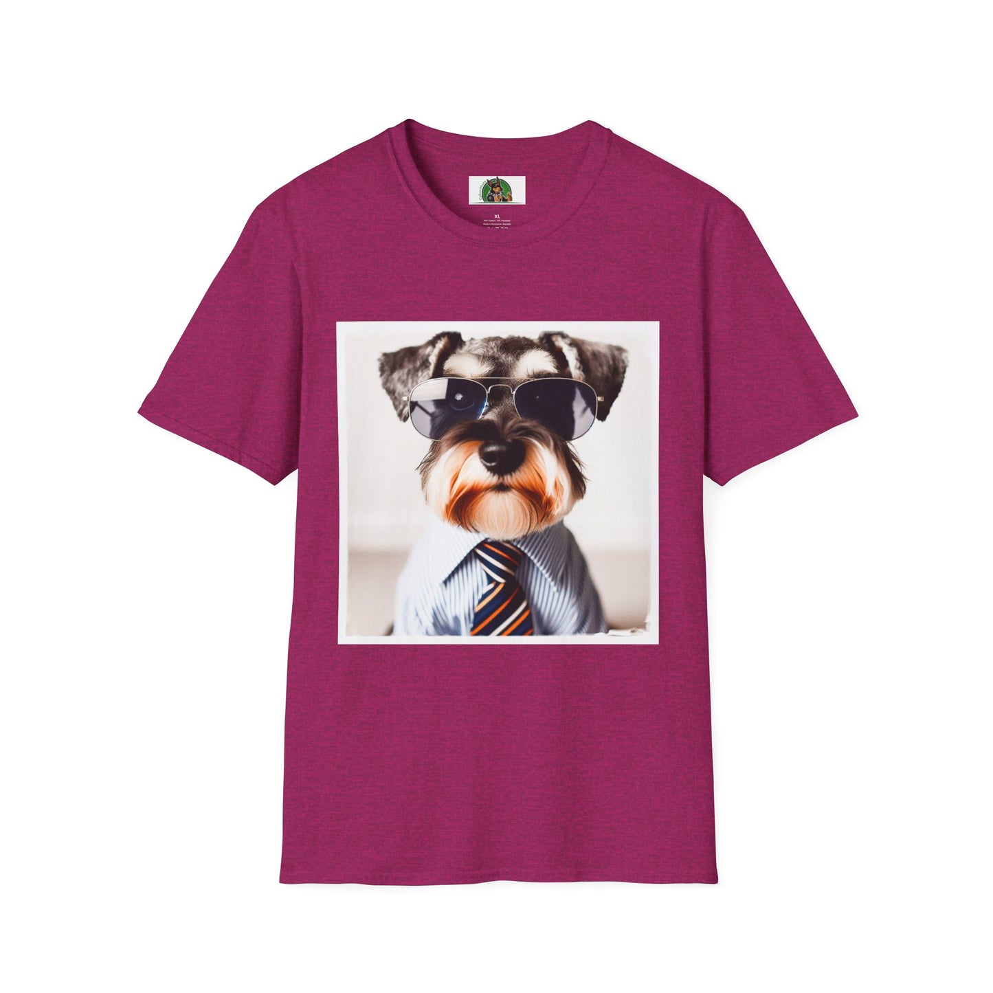 Schnauzer T-Shirt with Miniature Schnauzer Design T-Shirt Printify S Antique Heliconia 