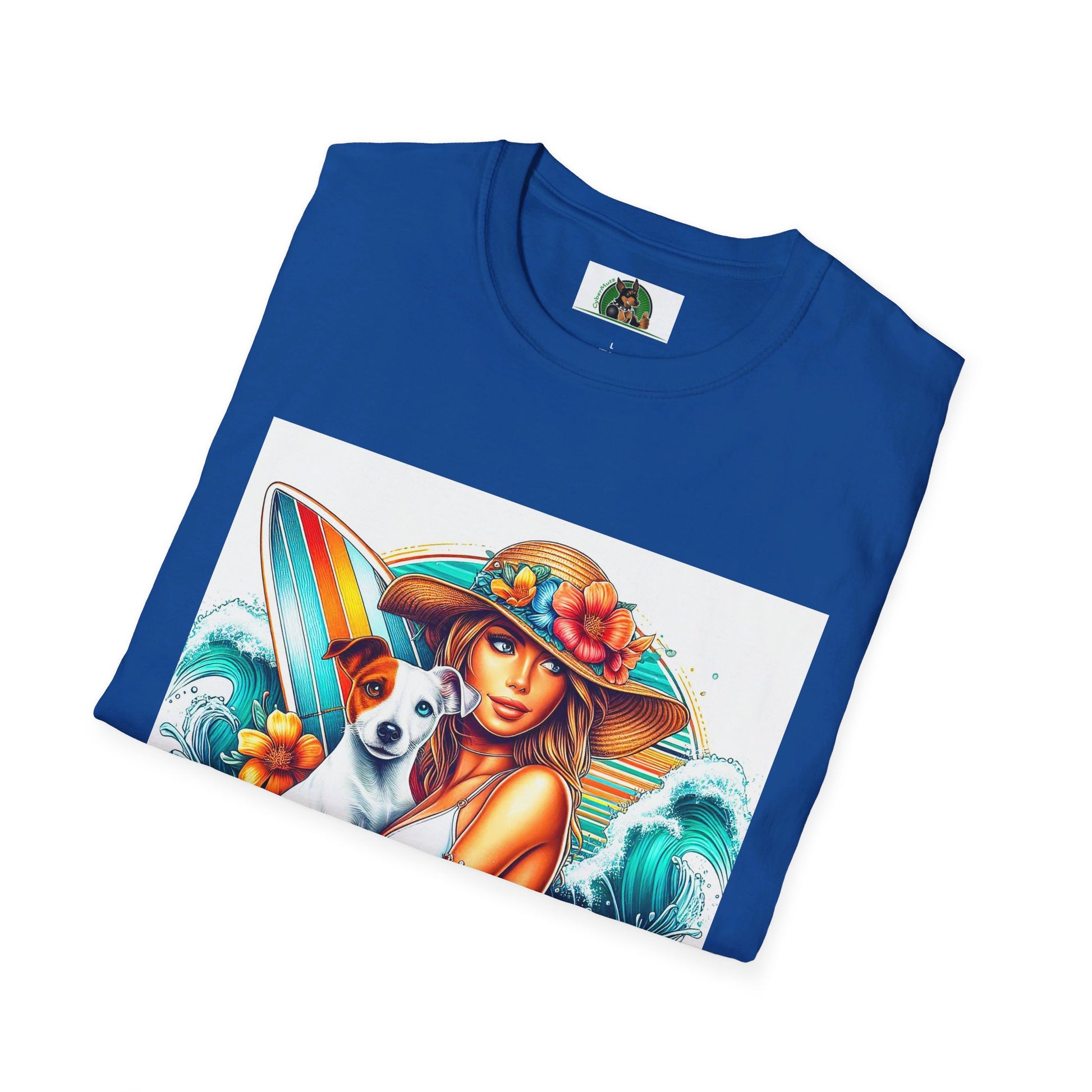 Jack Russell W/Beach Girl T-Shirt Printify   