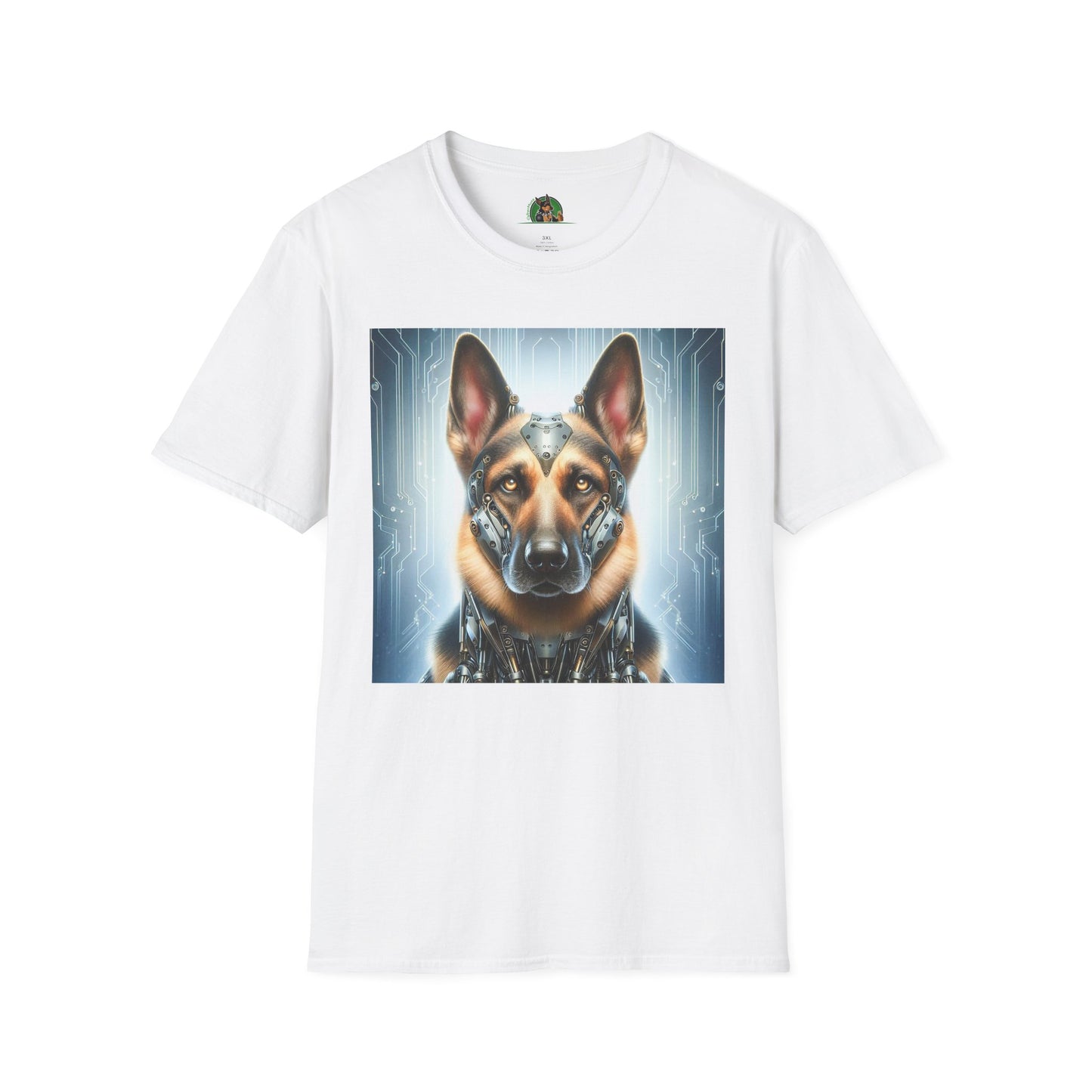 German Shepherd metal man T-Shirt Printify White S