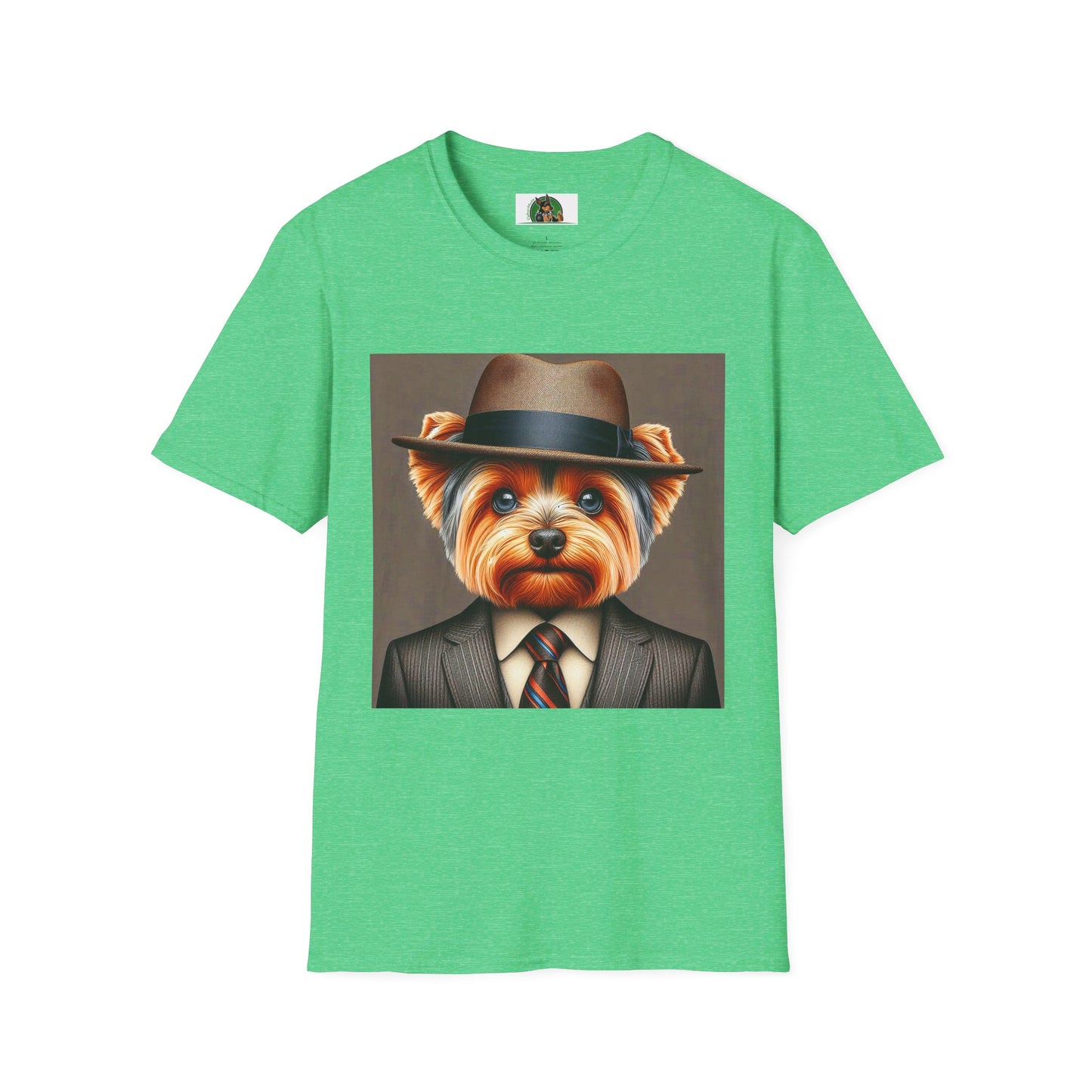 Yorkie T-Shirt Printify S Heather Irish Green 