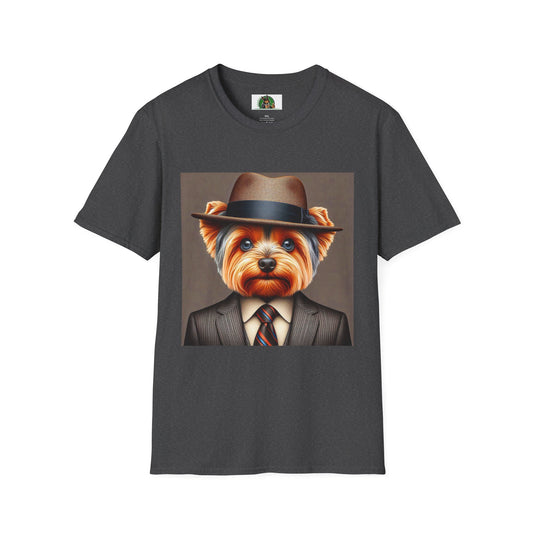 Yorkie msn working shirt T-Shirt Printify XS Dark Heather