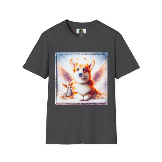 Pembroke Welsh Corgi heaven and clouds T-Shirt Printify XS Dark Heather