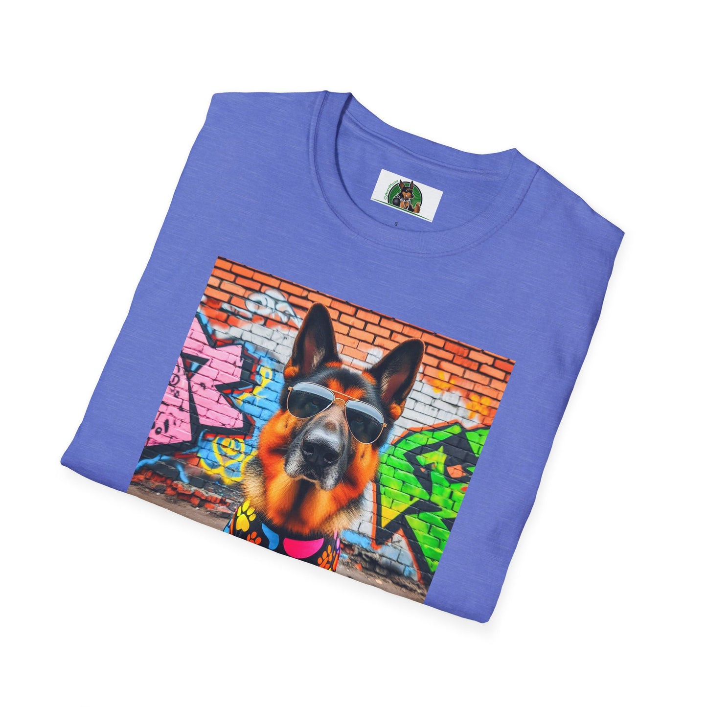 German Shepherd graffiti wall