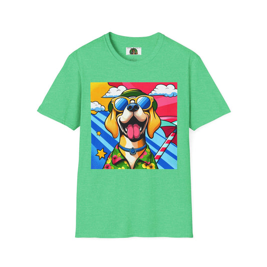 Wacky Pop Art Dog T-Shirt Printify Heather Irish Green S 