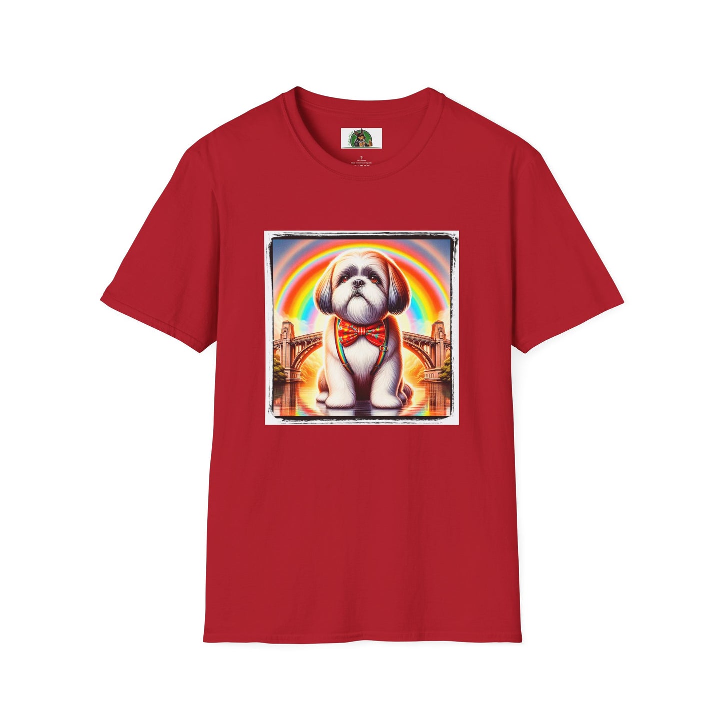 Shih Tzu rainbow shirt. T-Shirt Printify S Cherry Red