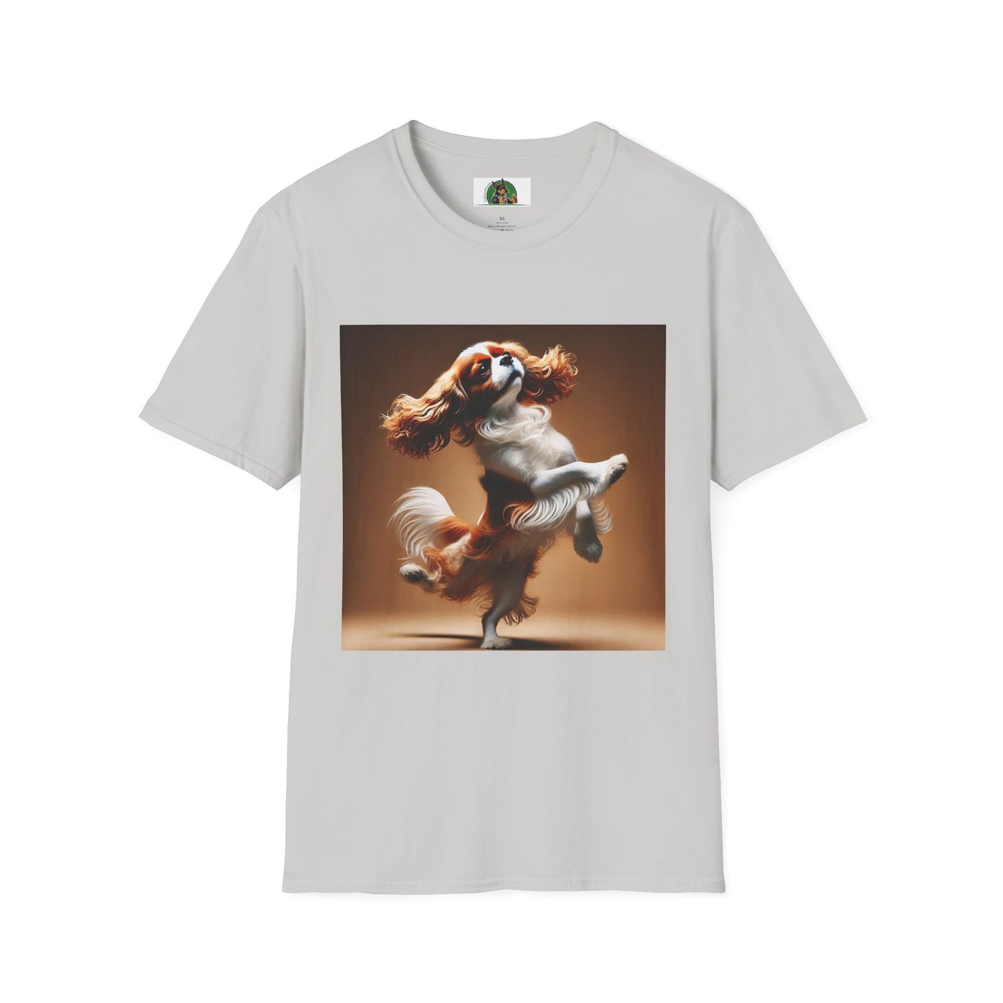 Dog Lover T-Shirt - Dancing Dog Cavalier King Charles Spaniel T-Shirt Printify S Ice Grey