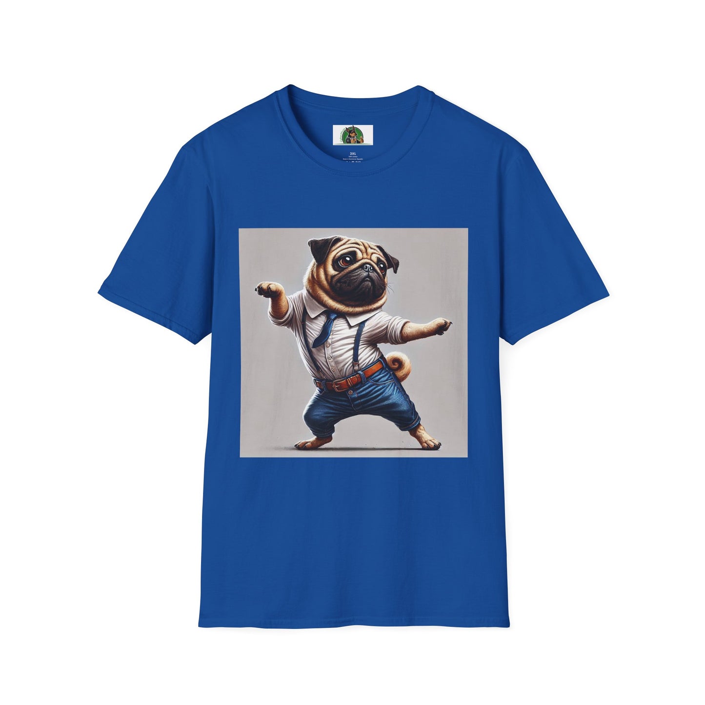 Dancing Pug T-Shirt T-Shirt Printify XS Royal