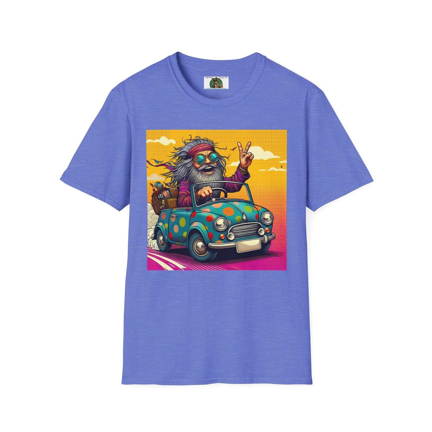 Wacky Dude in a Little Car T-Shirt Printify Heather Royal S 