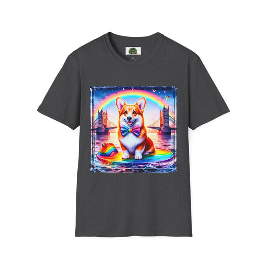 Pembroke Welsh Corgi colorful rainbow T-Shirt Printify XS Dark Heather