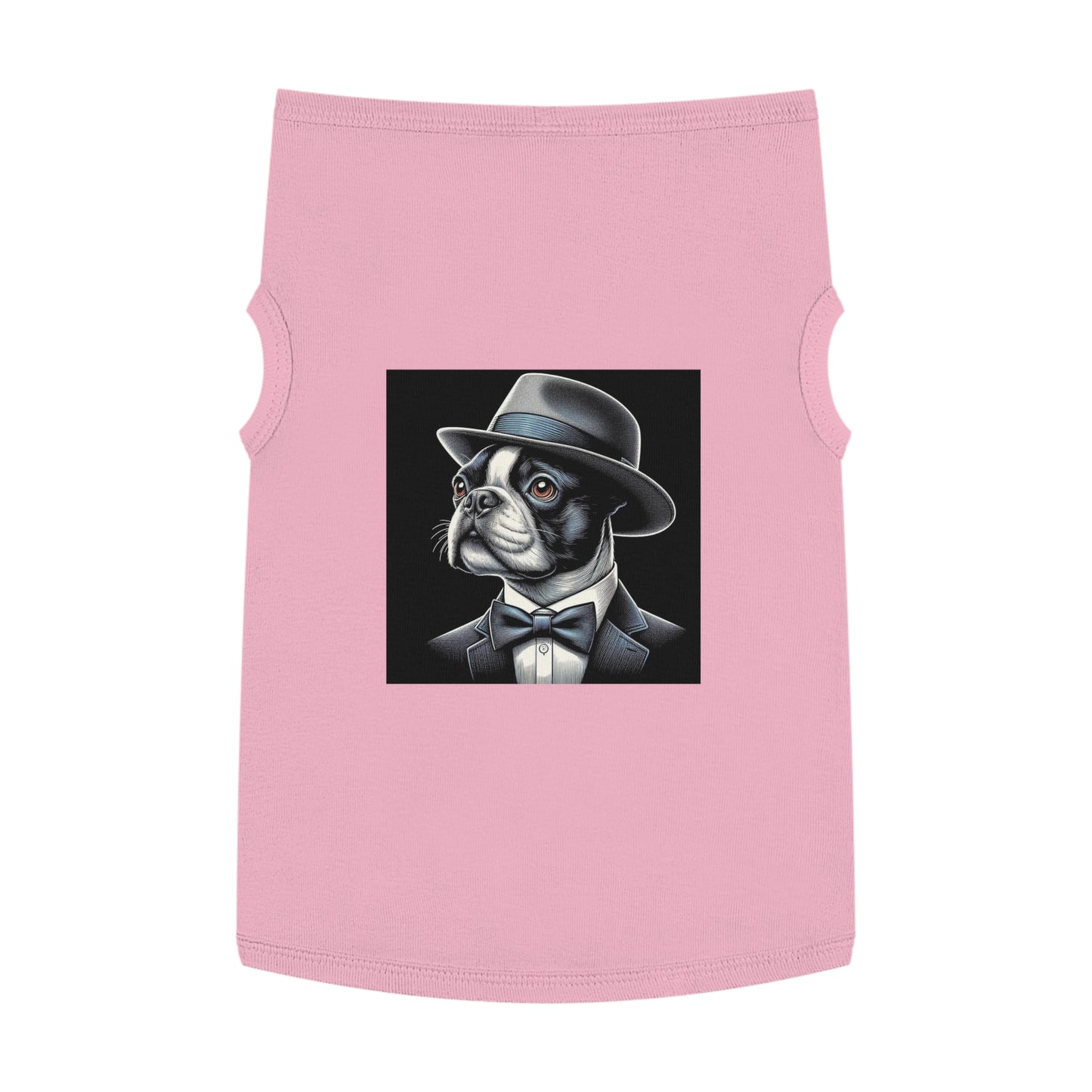 Dog Tank Top Boston Terrier Dog In Top Hat Pets Printify XL Pink 