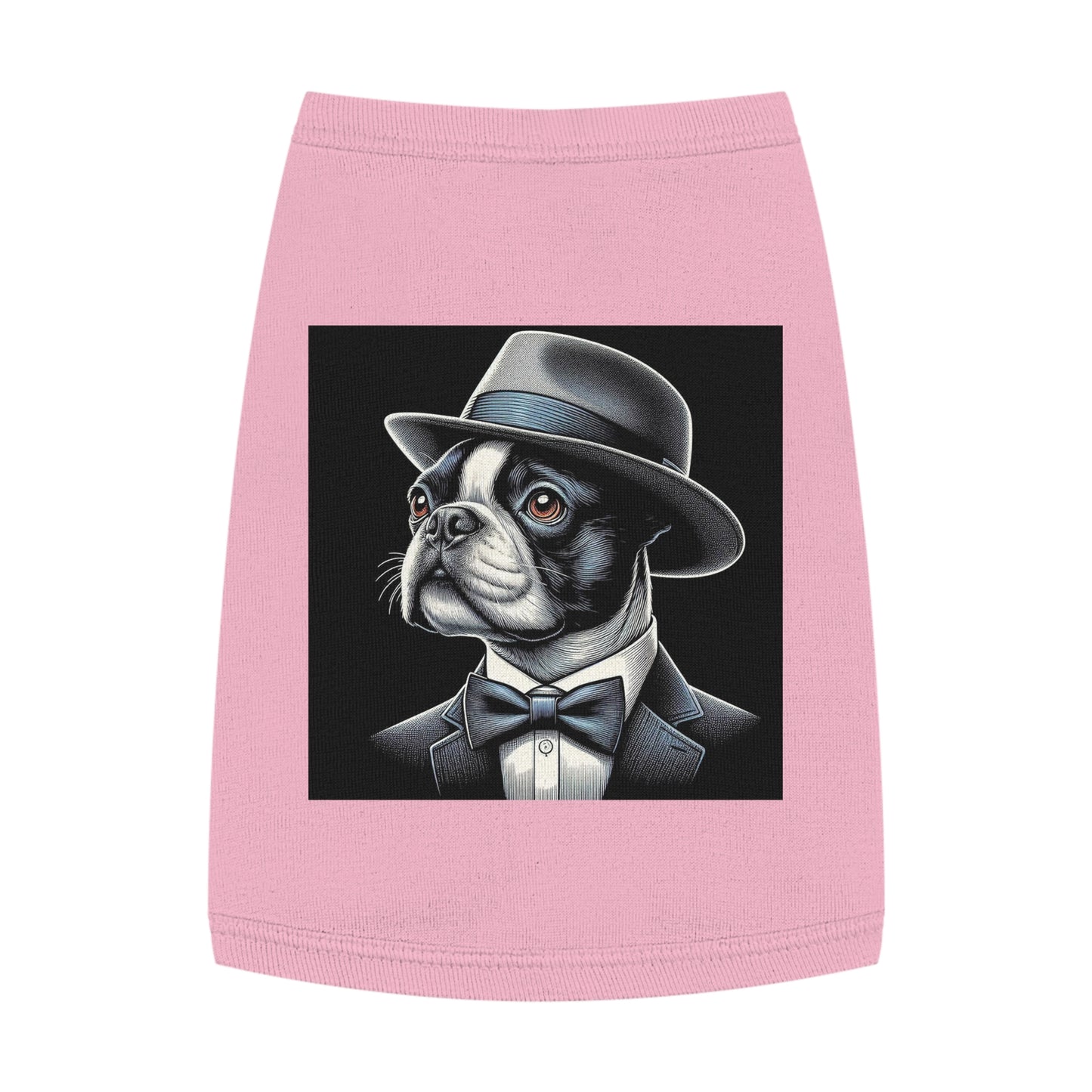 Dog Tank Top Boston Terrier Dog In Top Hat Pets Printify M Pink 