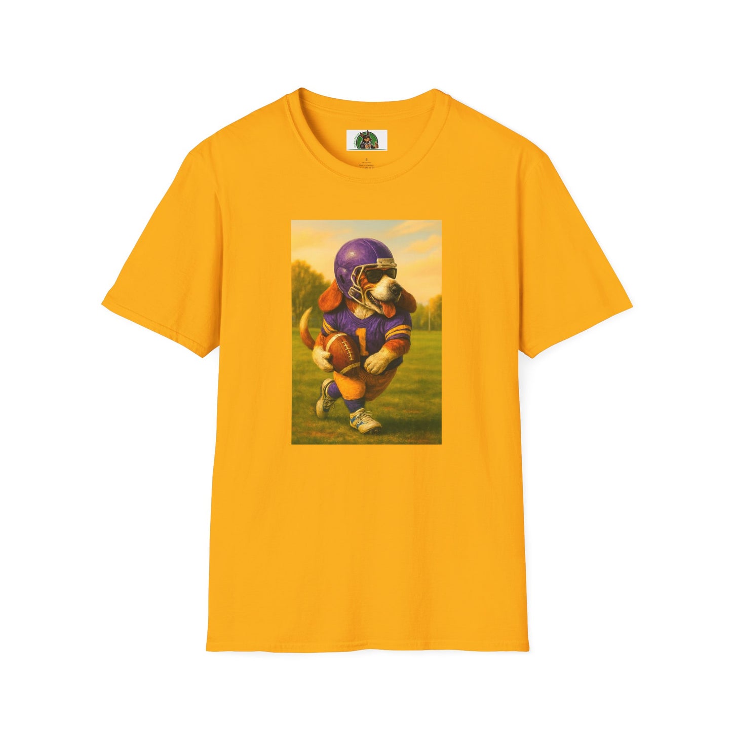 Sports Football Basset Hound T-Shirt T-Shirt Printify Gold S