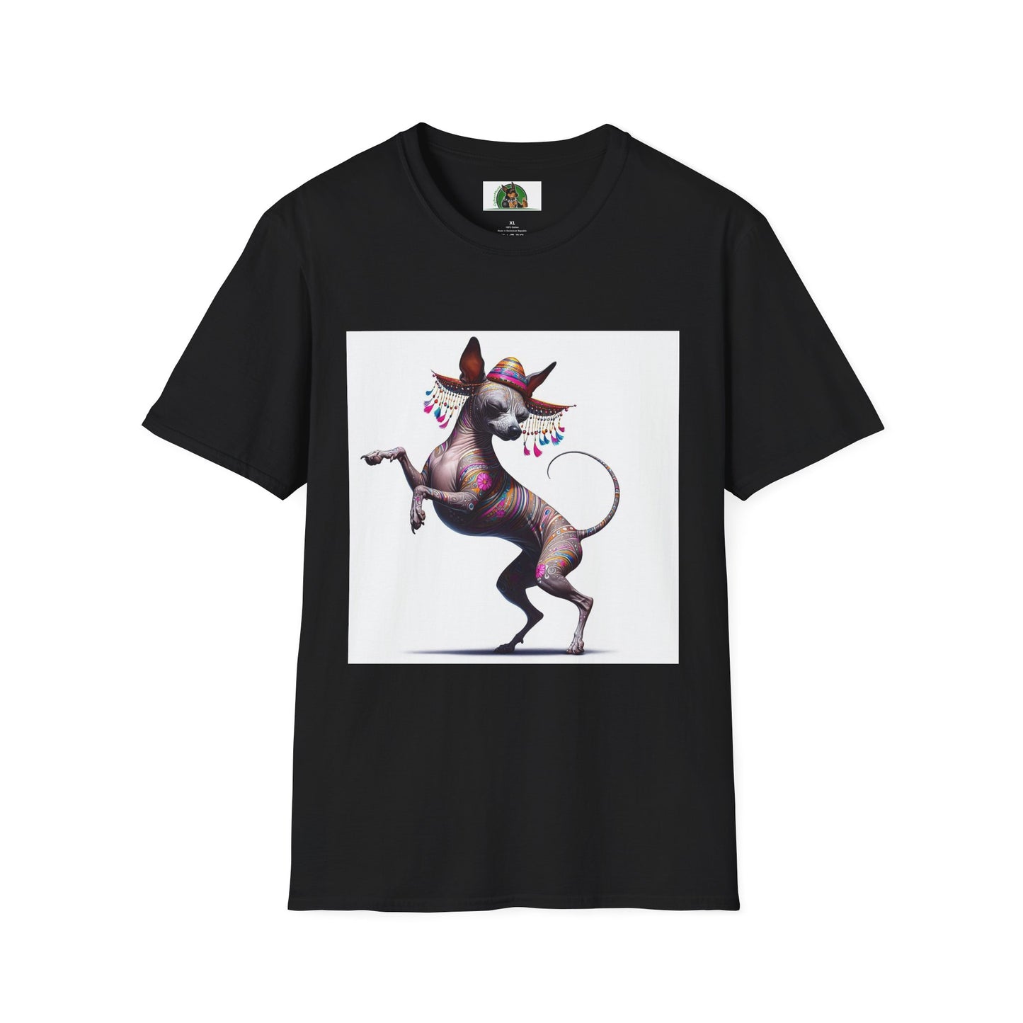 Mexican Hairless Dancing Dog T-Shirt T-Shirt Printify XS Black