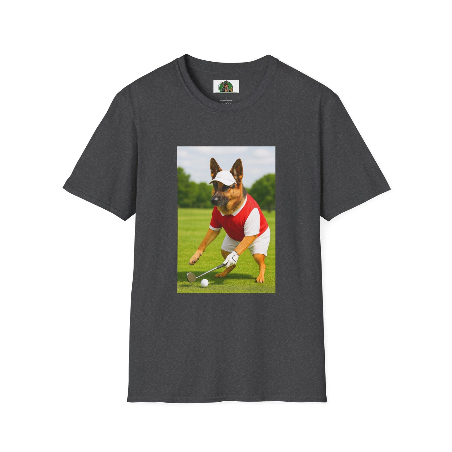 Sports German Shepherd Golf T-Shirt T-Shirt Printify Dark Heather XS