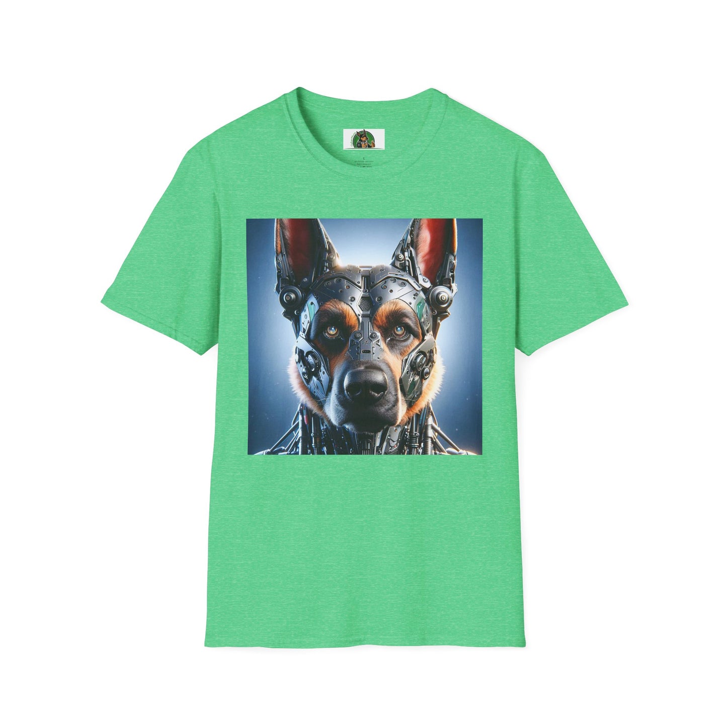 German Shepherd Metal Man T-Shirt T-Shirt Printify Heather Irish Green S