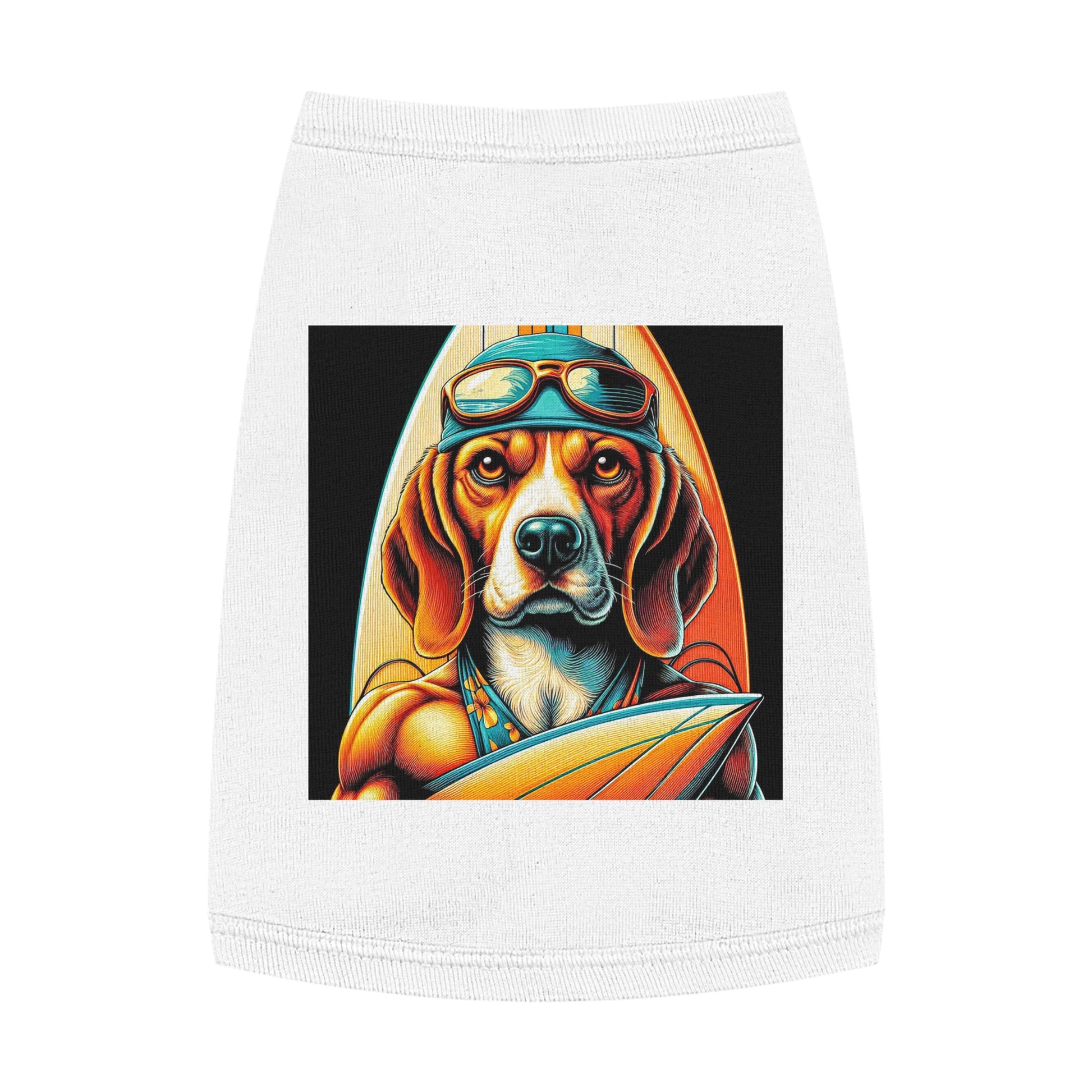 Pet Tank Top Beagle Surfer Dog Pets Printify   