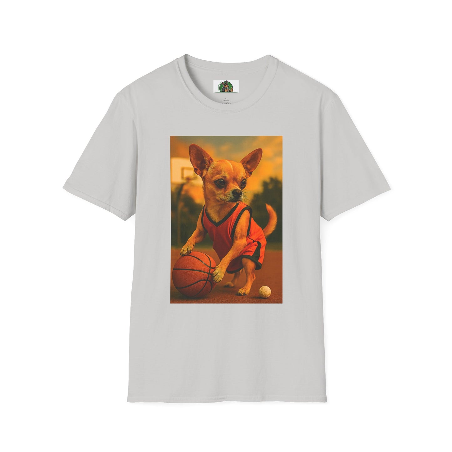 Chihuahua Basketball T-Shirt Sports T-Shirt Printify Ice Grey S