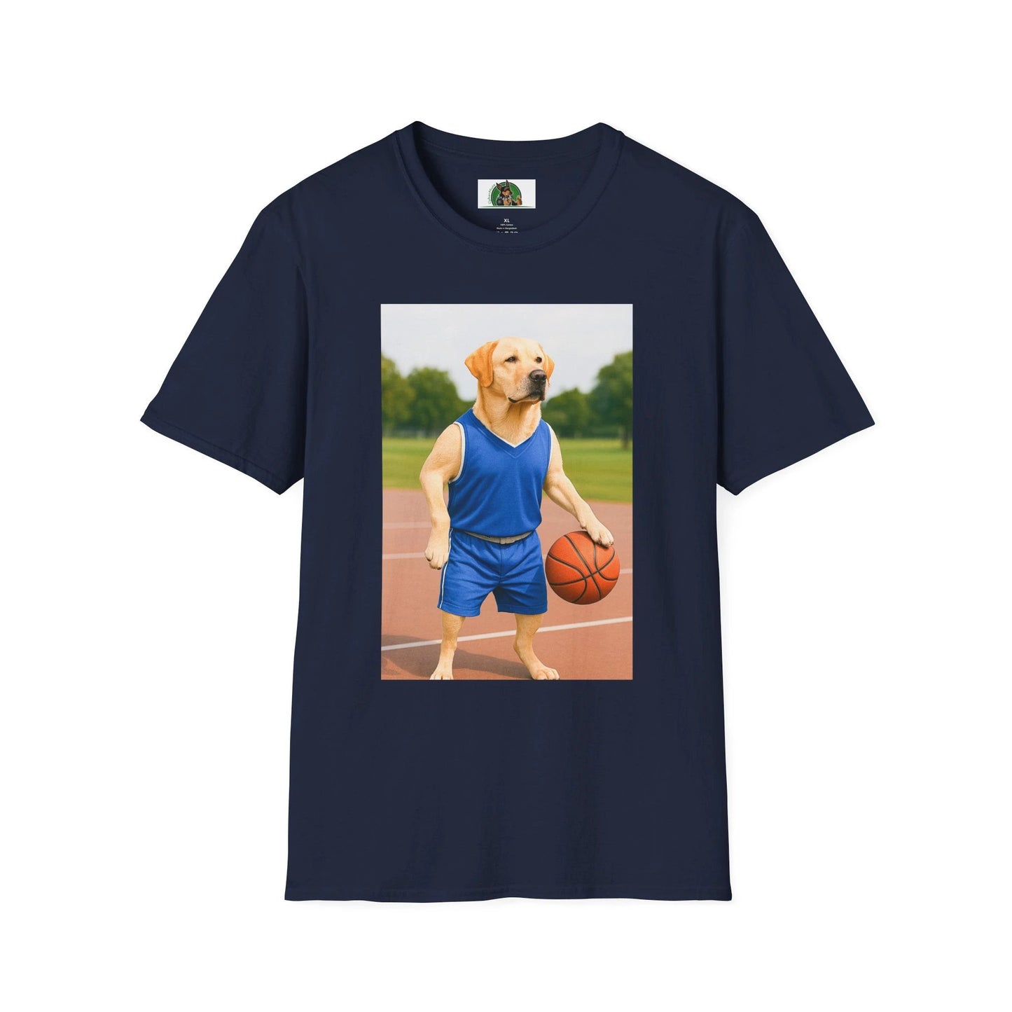 Labrador Retriever Basketball Tee — Dog Lover Sports T-Shirt T-Shirt Printify Navy S