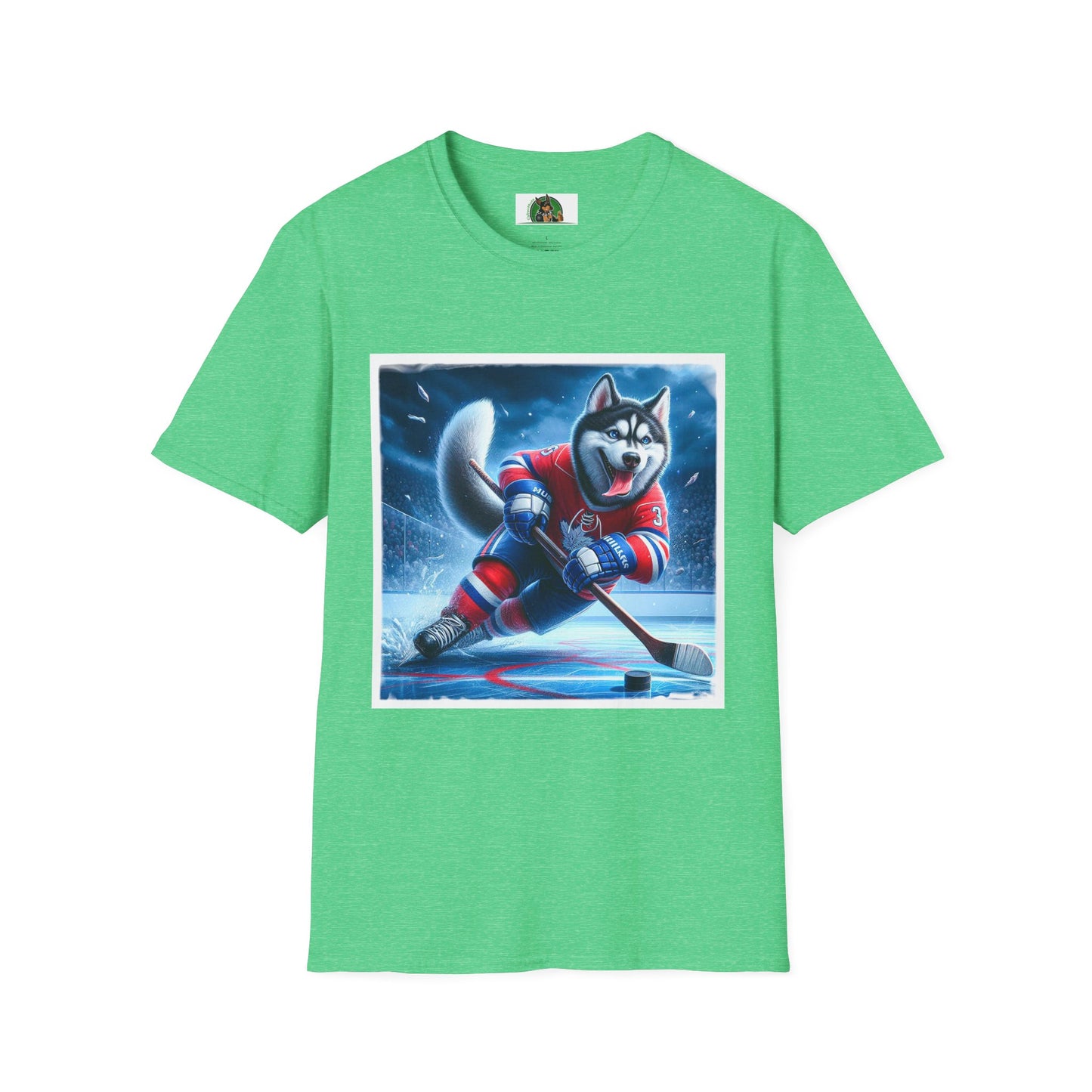 Husky T-Shirt Printify S Heather Irish Green 