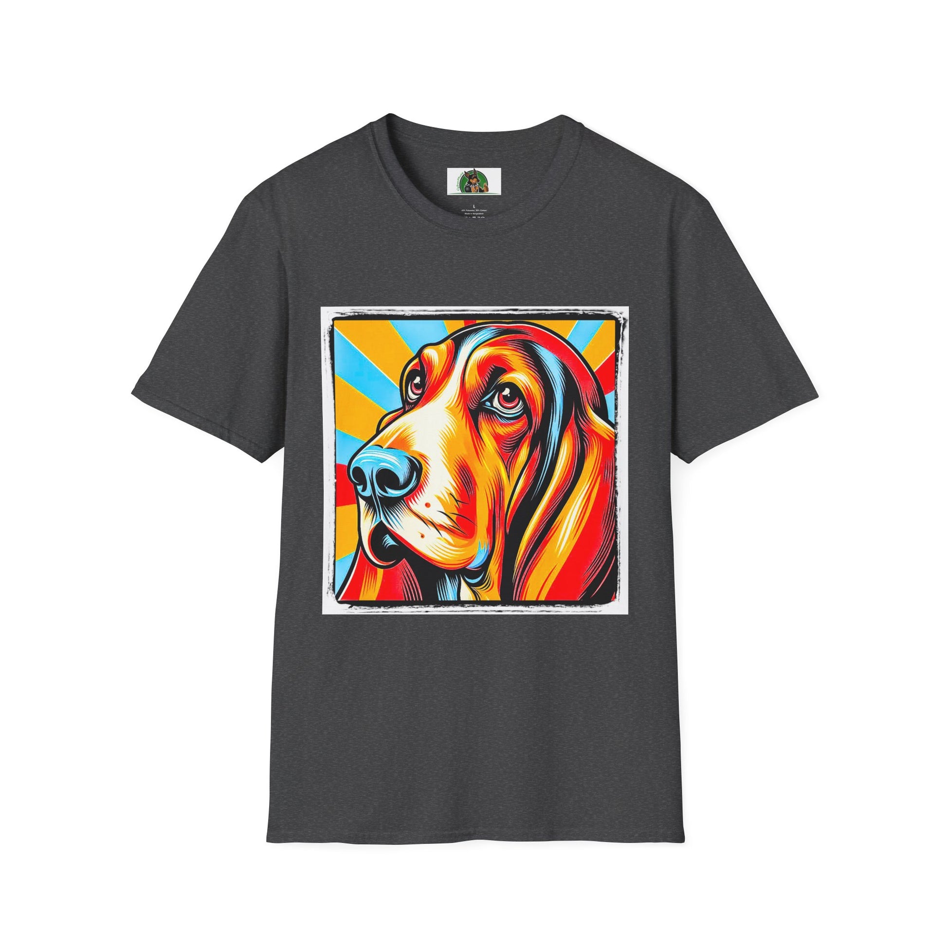 Basset Hound Pop Art 2 T-Shirt Printify XS Dark Heather