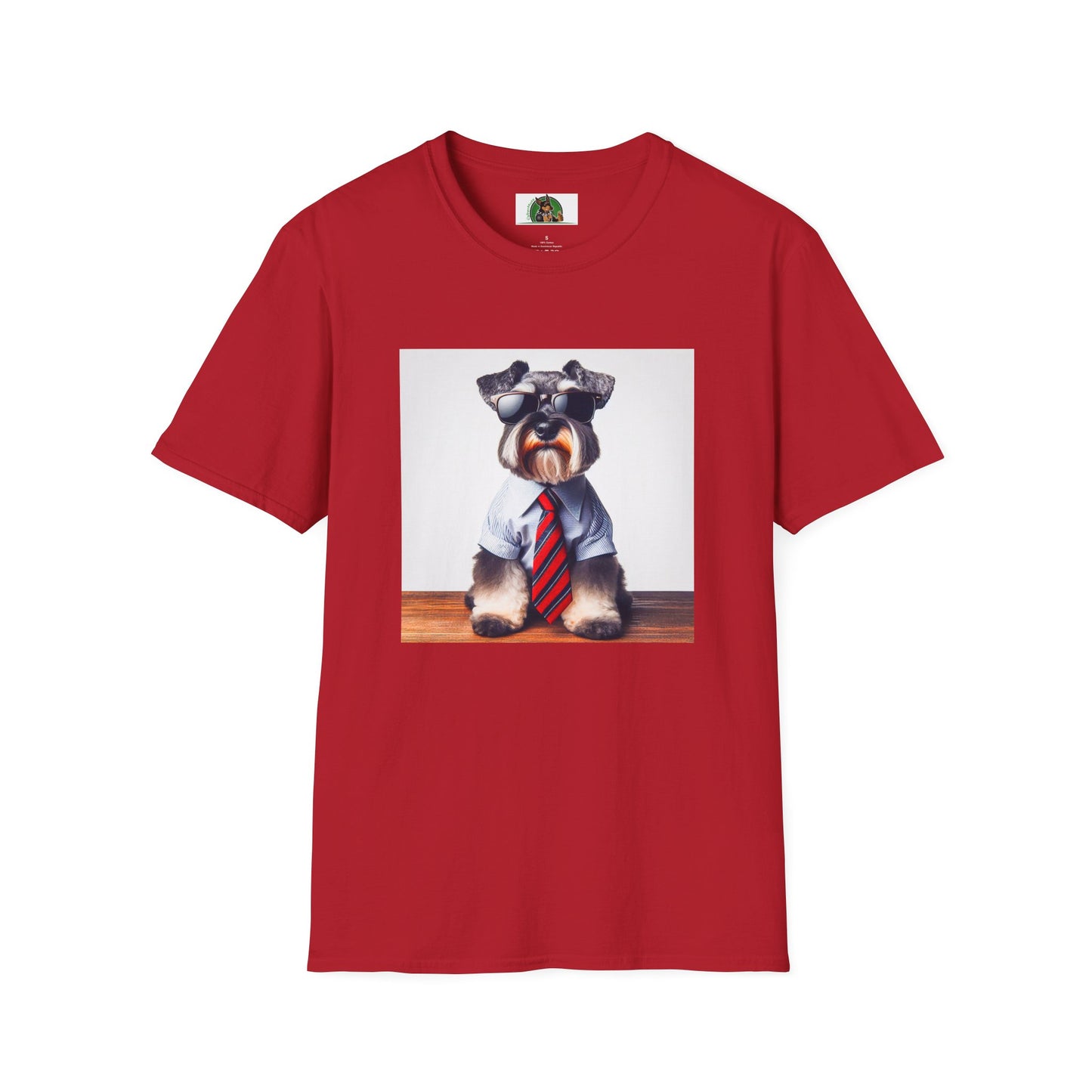 Schnauzer T-Shirt with Miniature Schnauzer Design T-Shirt Printify S Cherry Red 