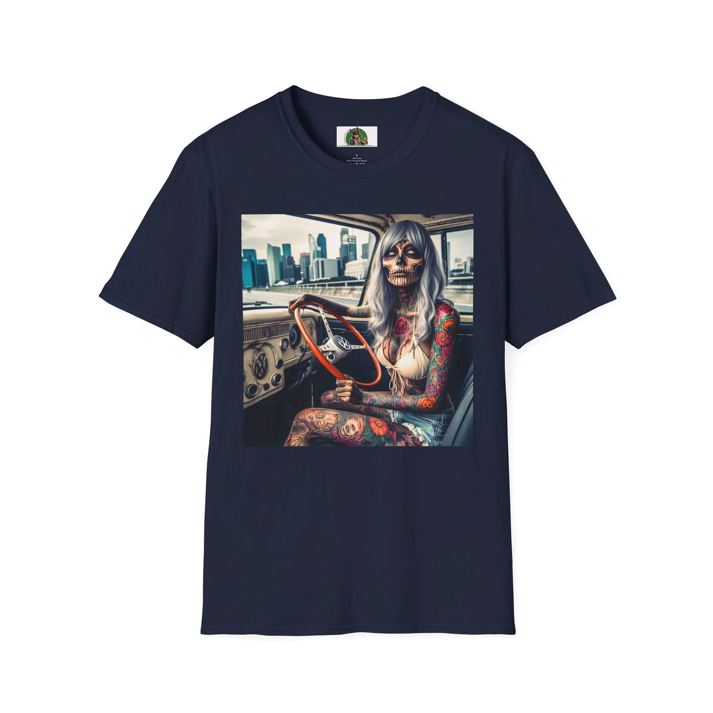 Zombie Girl T-Shirt Printify S Navy 