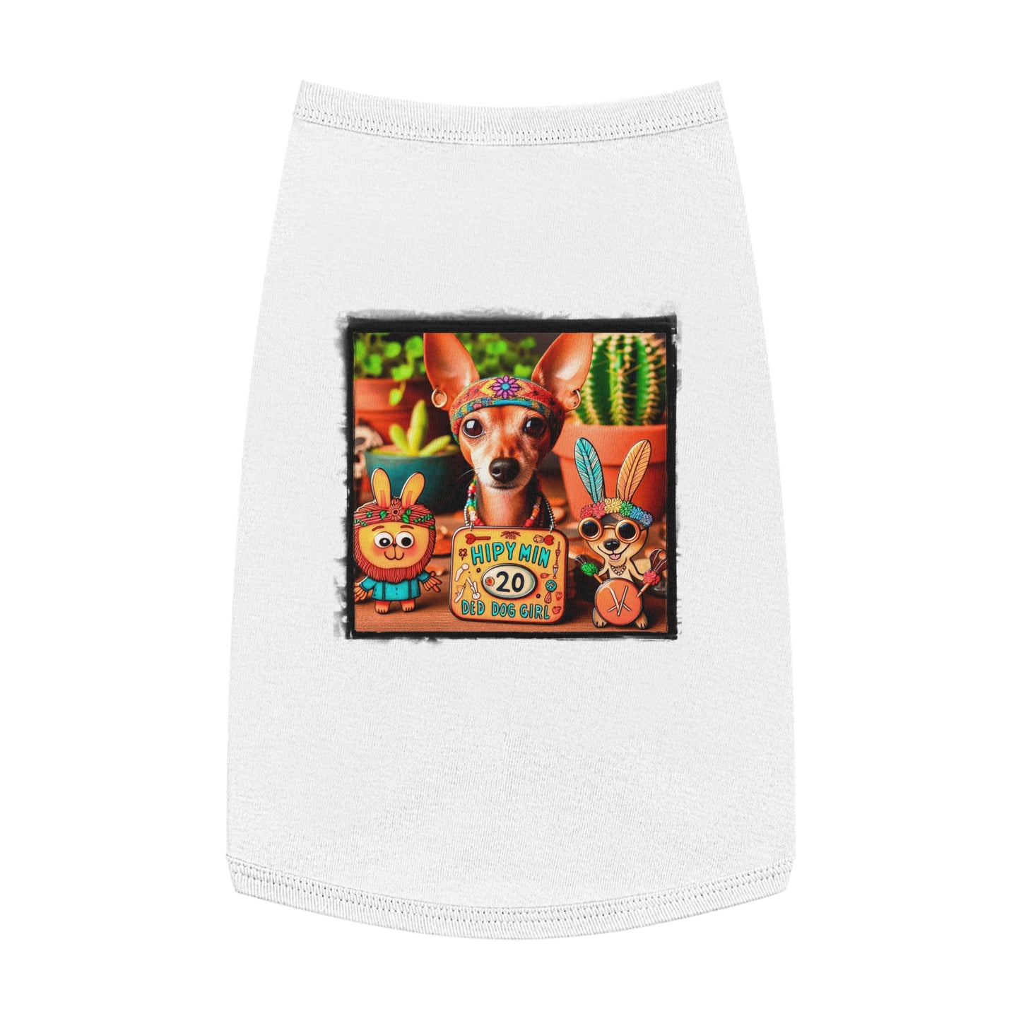 Dog Tank Top - Min Pin Tank Tops Pets Printify L White 