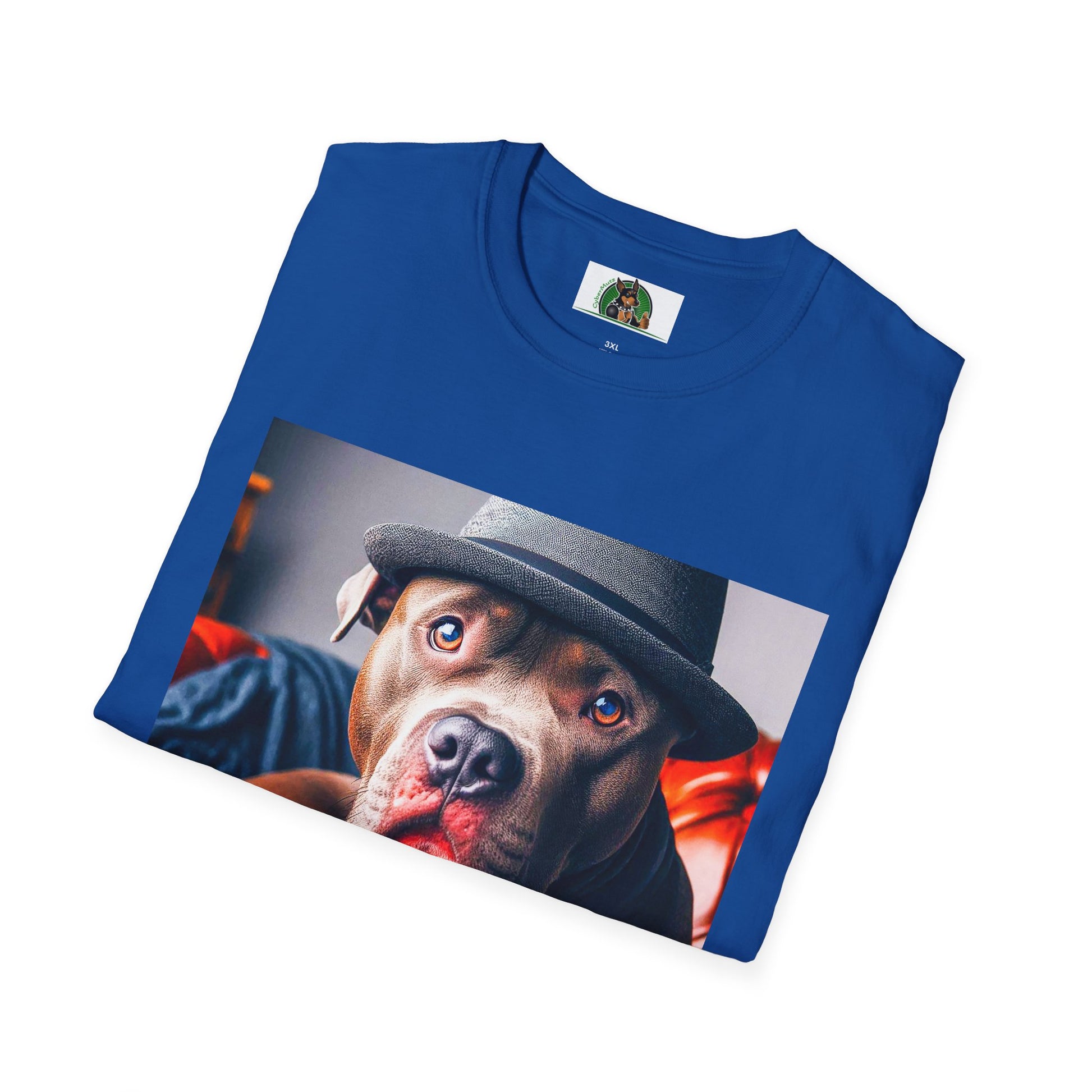 Pit Bull hat and bow tie shirt T-Shirt Printify