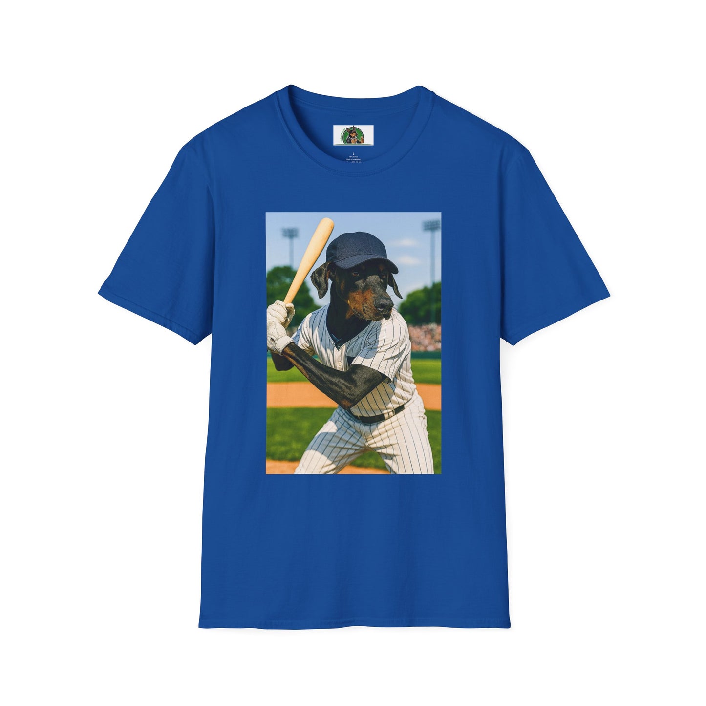 Baseball Doberman Sports T-Shirt T-Shirt Printify Royal XS