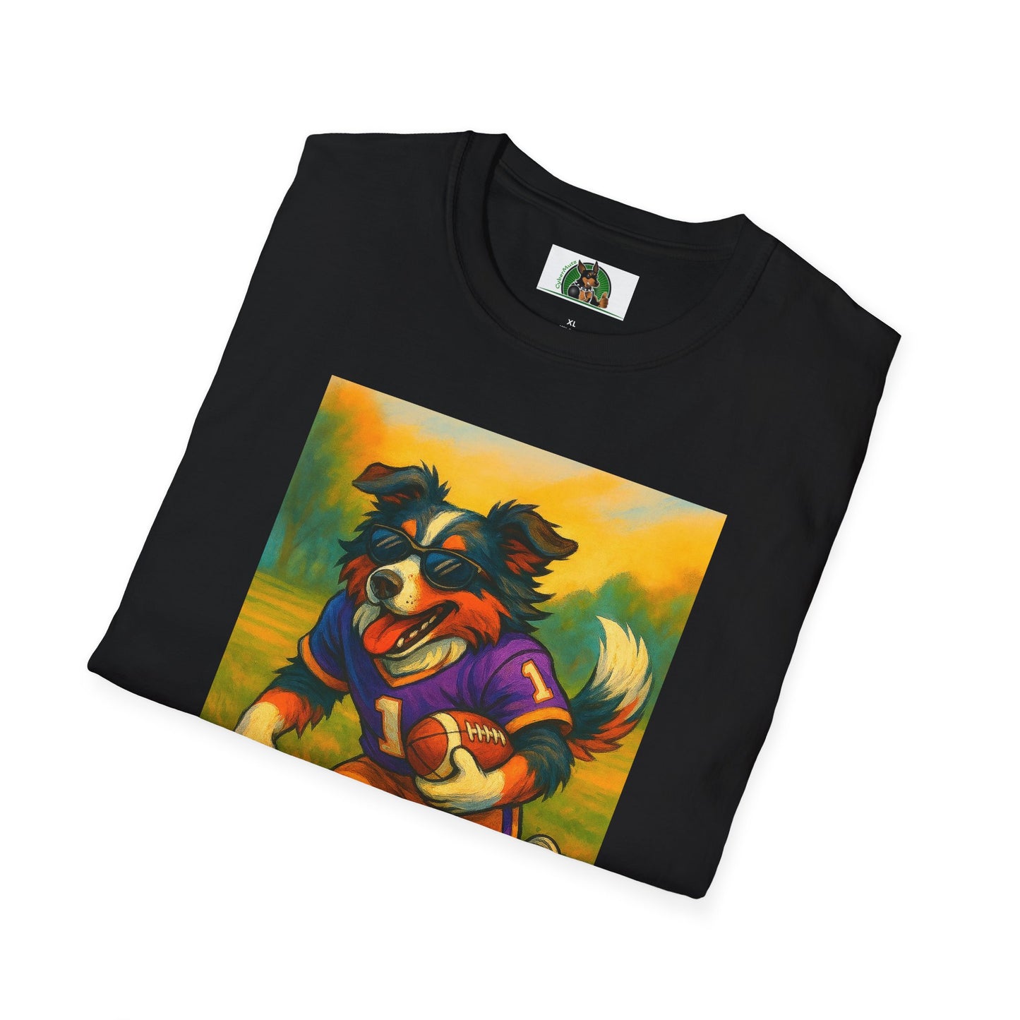 Sports Football Australian Shepherd T-Shirt T-Shirt Printify