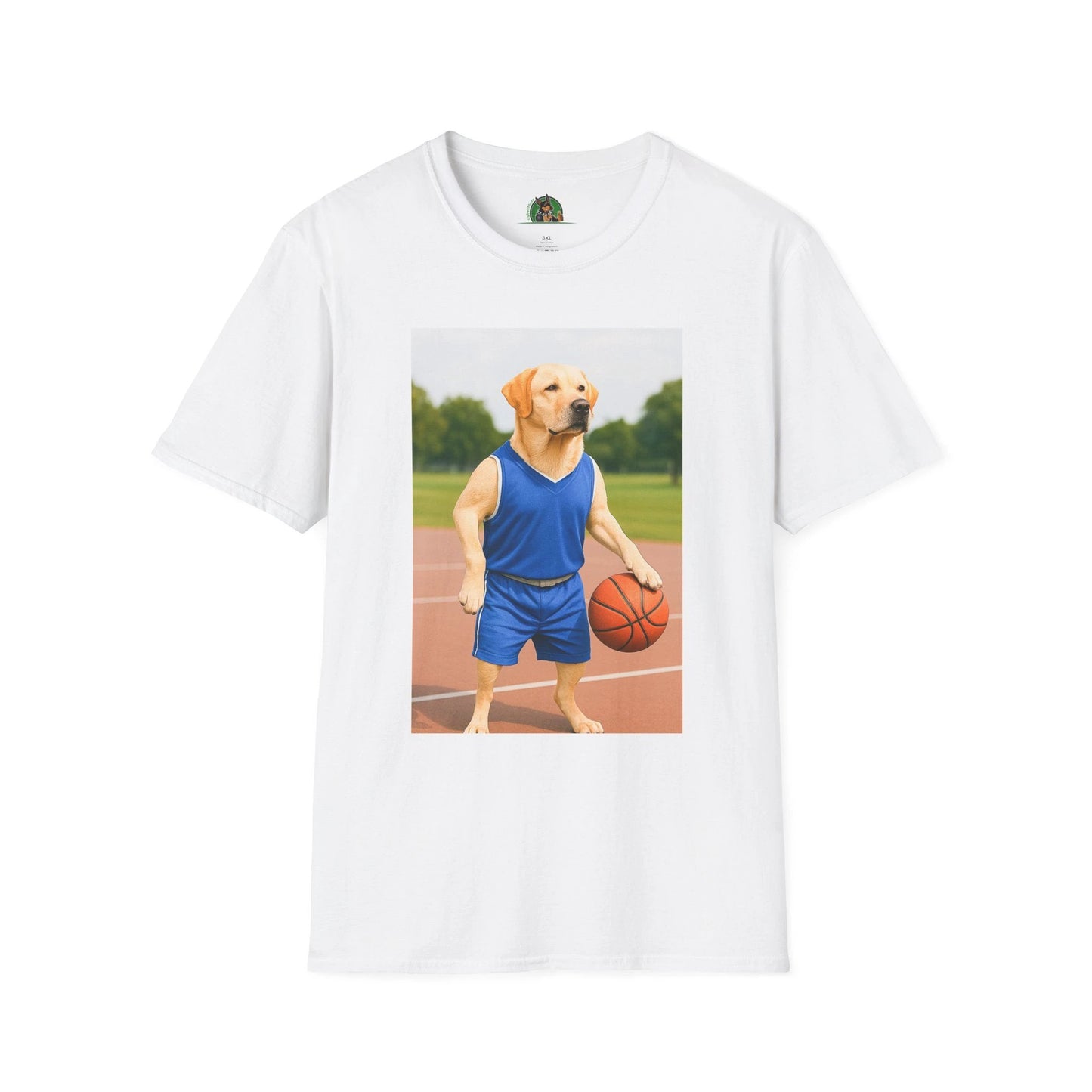 Labrador Retriever Basketball Tee — Dog Lover Sports T-Shirt T-Shirt Printify White S