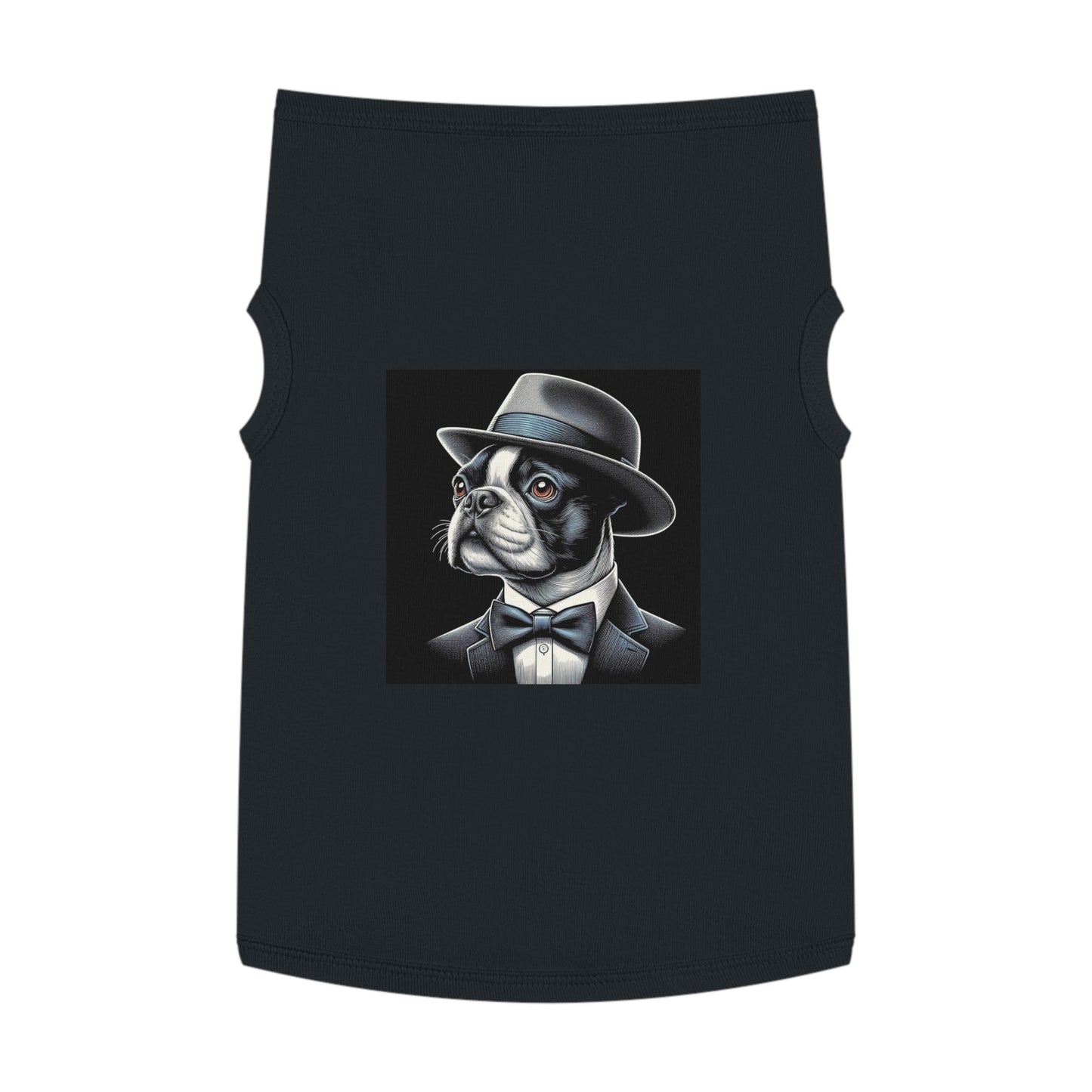 Dog Tank Top Boston Terrier Dog In Top Hat Pets Printify XL Black 