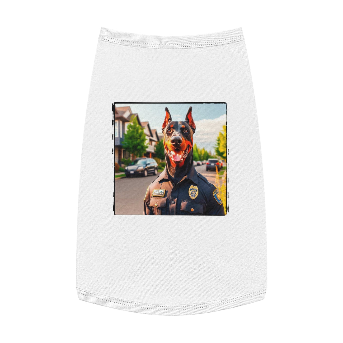 Pet Tank Top Doberman Pets Printify L White