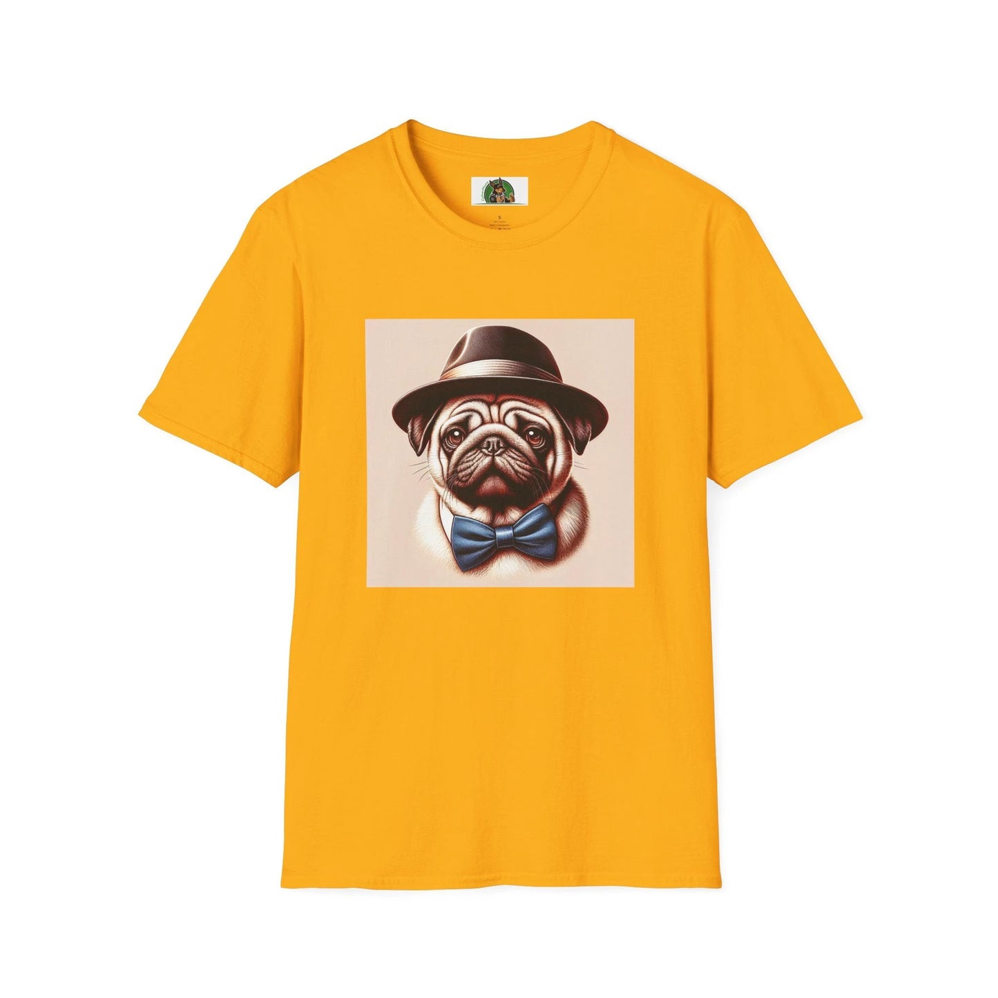 Pug Fedora T-Shirt T-Shirt Printify S Gold
