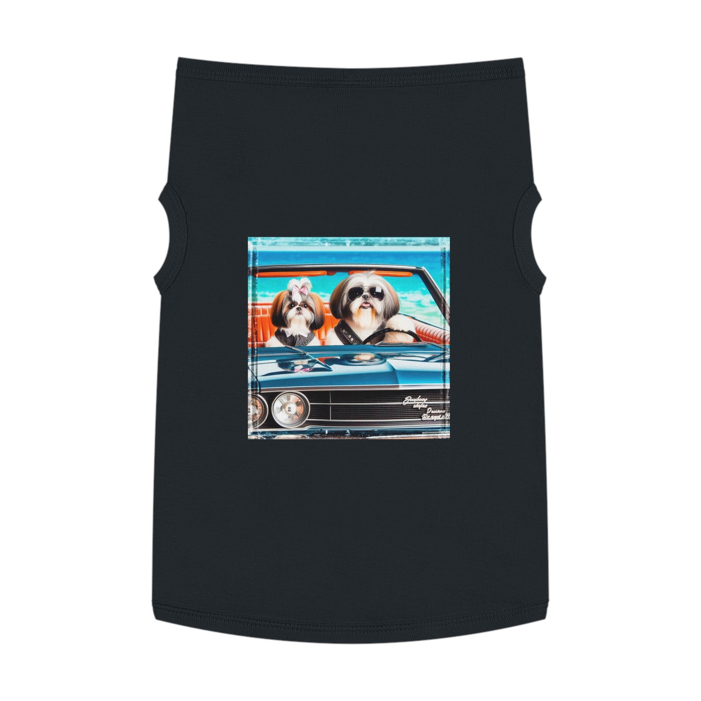 Pet Tank Top Shih Tzu frirbfs Driving Pets Printify XL Black