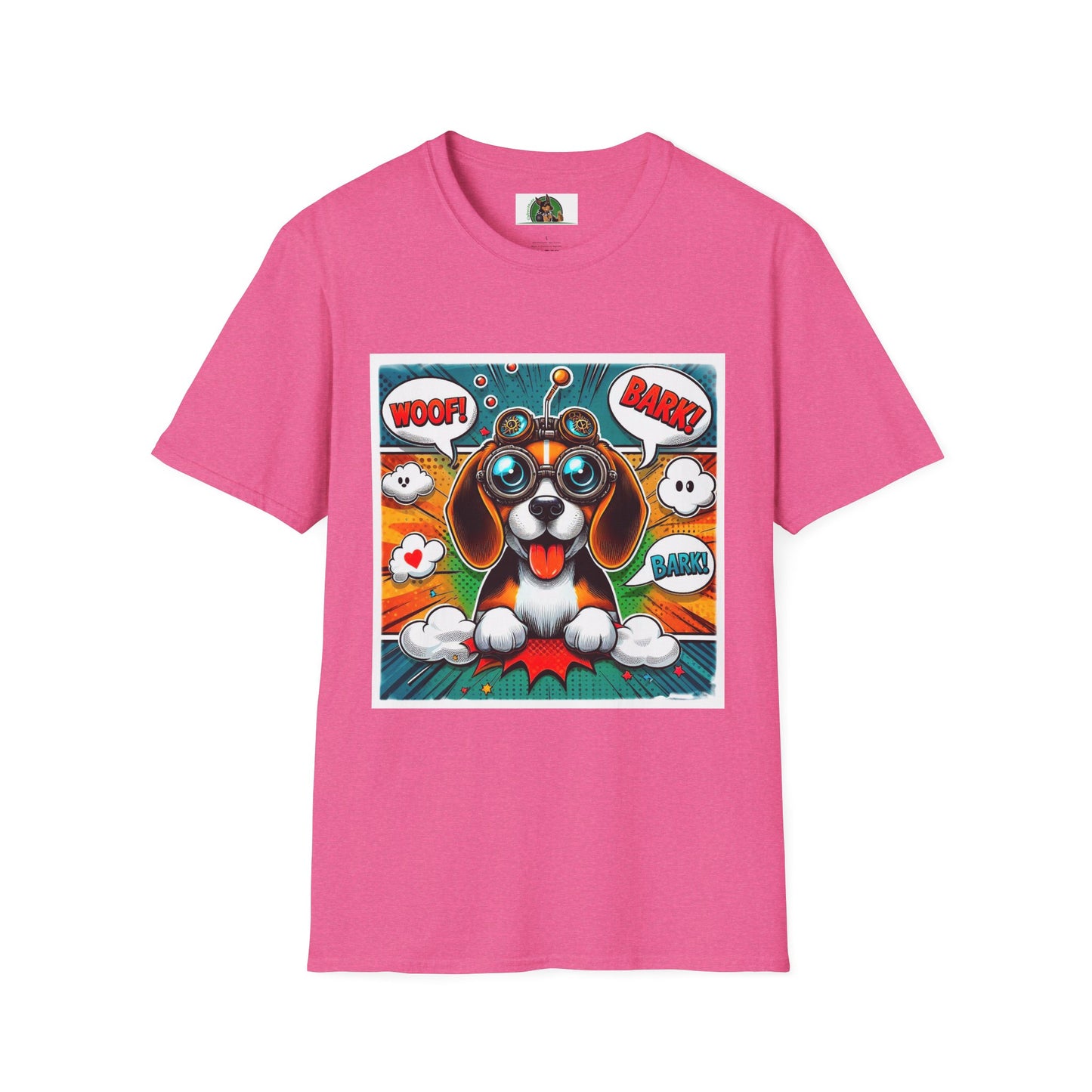 Wacky Beagle Cartoon Pop Art Dog T-Shirt Printify S Heather Heliconia 