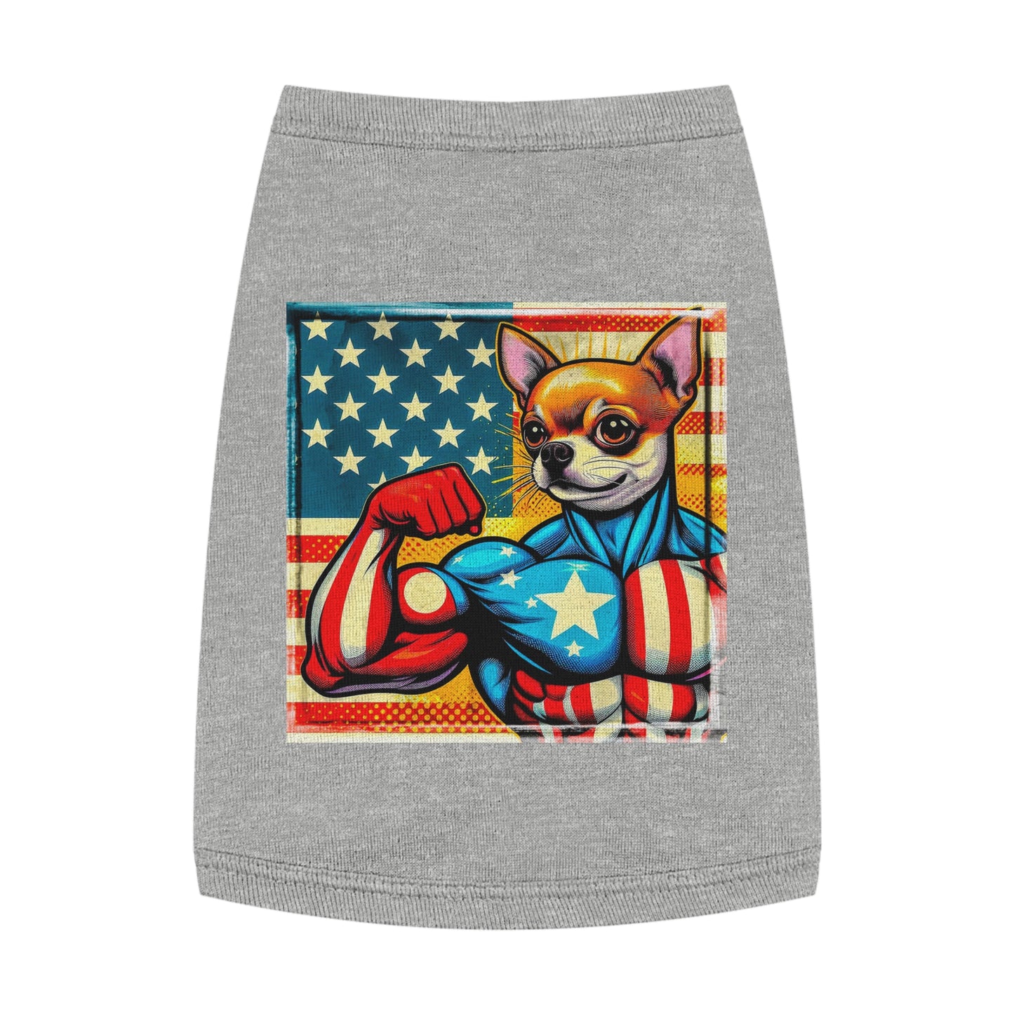 Pet Tank Top Chihuahua American hero t shirt Pets Printify M Heather