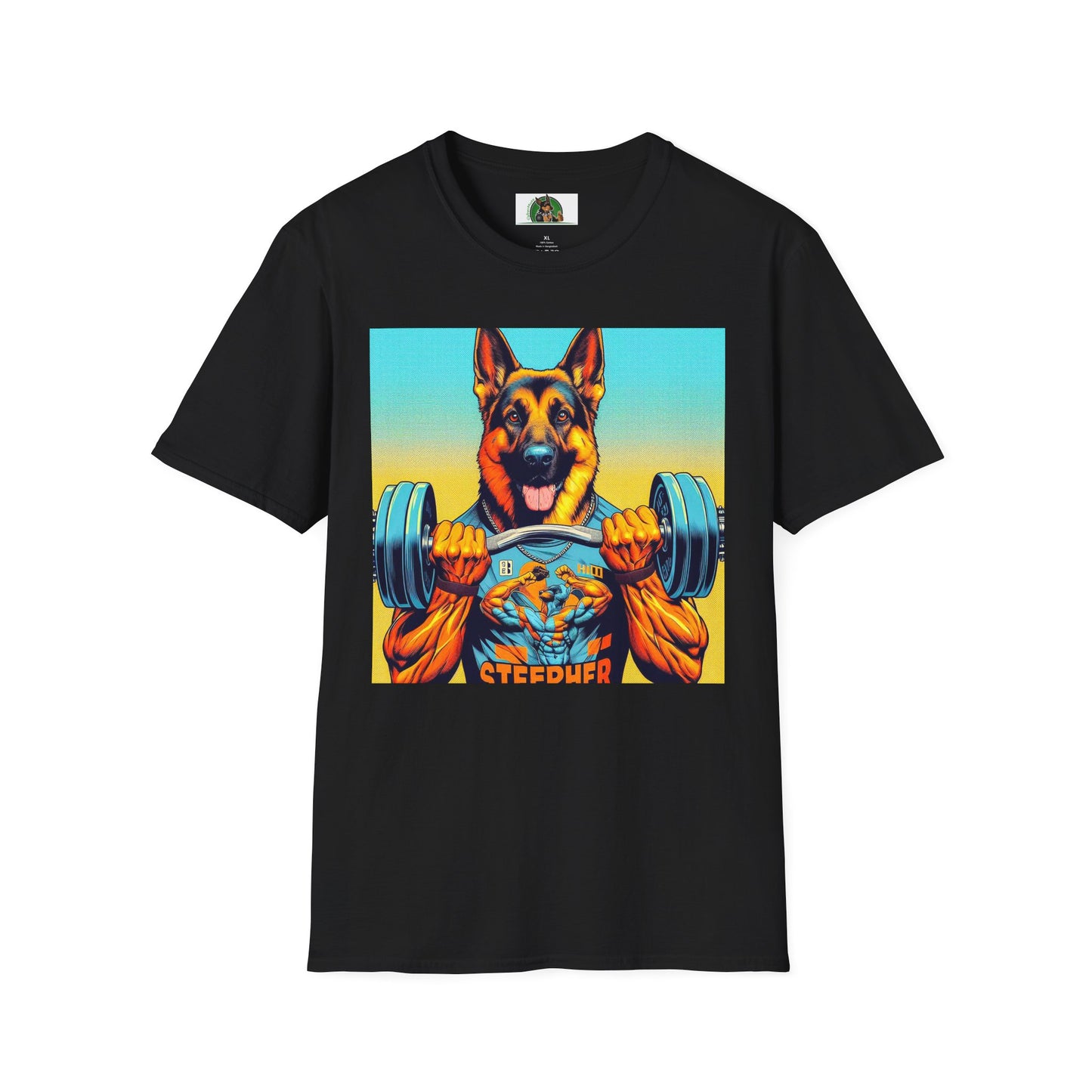 German Shepherd working out T-Shirt Printify Black S