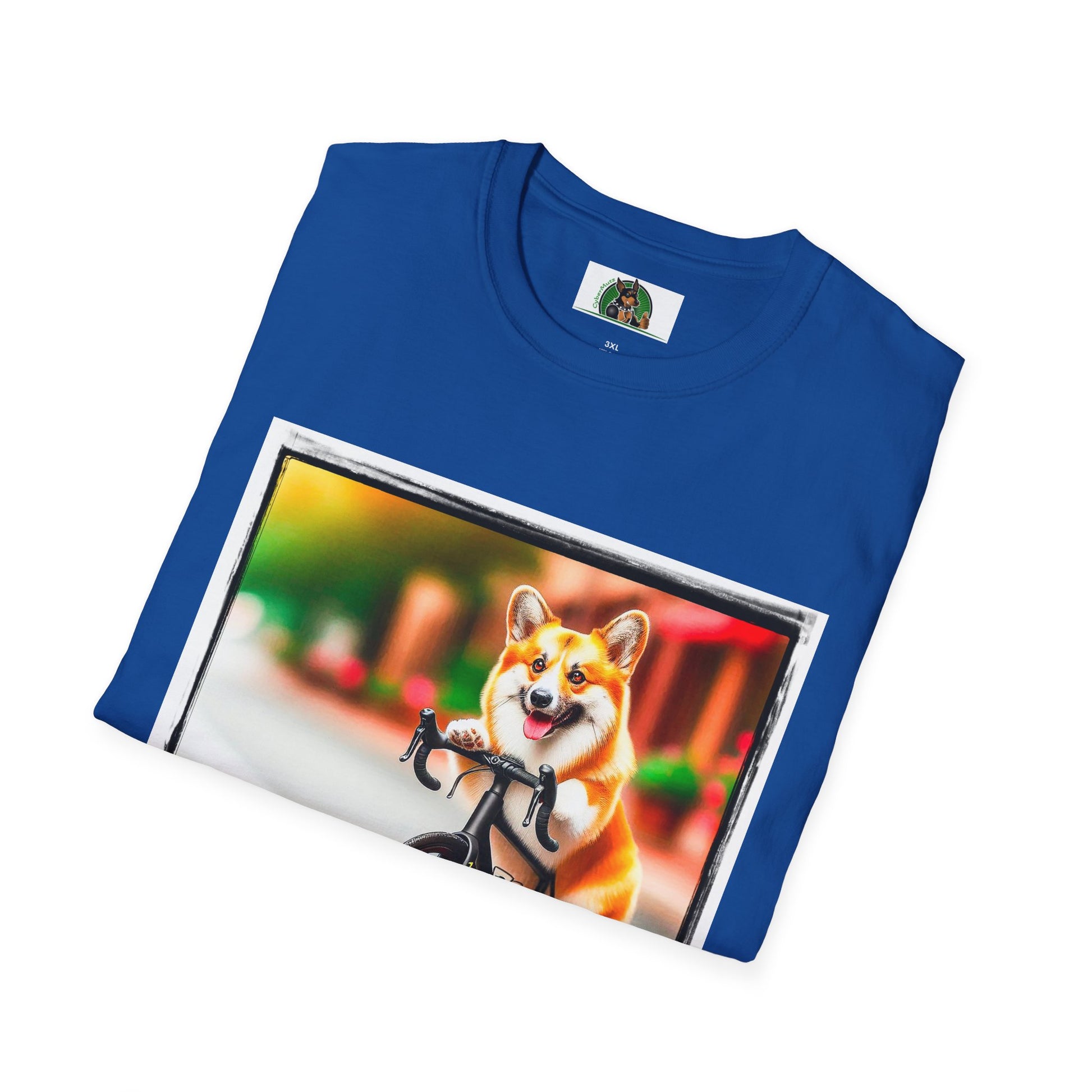 Pembroke Welsh Corgi bike riding T-Shirt Printify