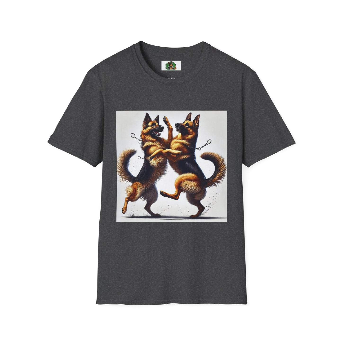 Dancing German Shepherd Unisex T-Shirt T-Shirt Printify XS Dark Heather