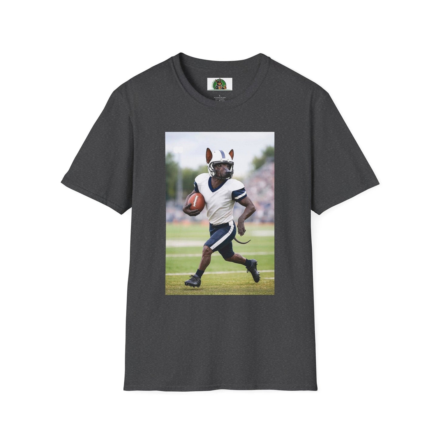 Mexican Hairless Dog Football T-Shirt — Dog Lover Sports Tee T-Shirt Printify Dark Heather S