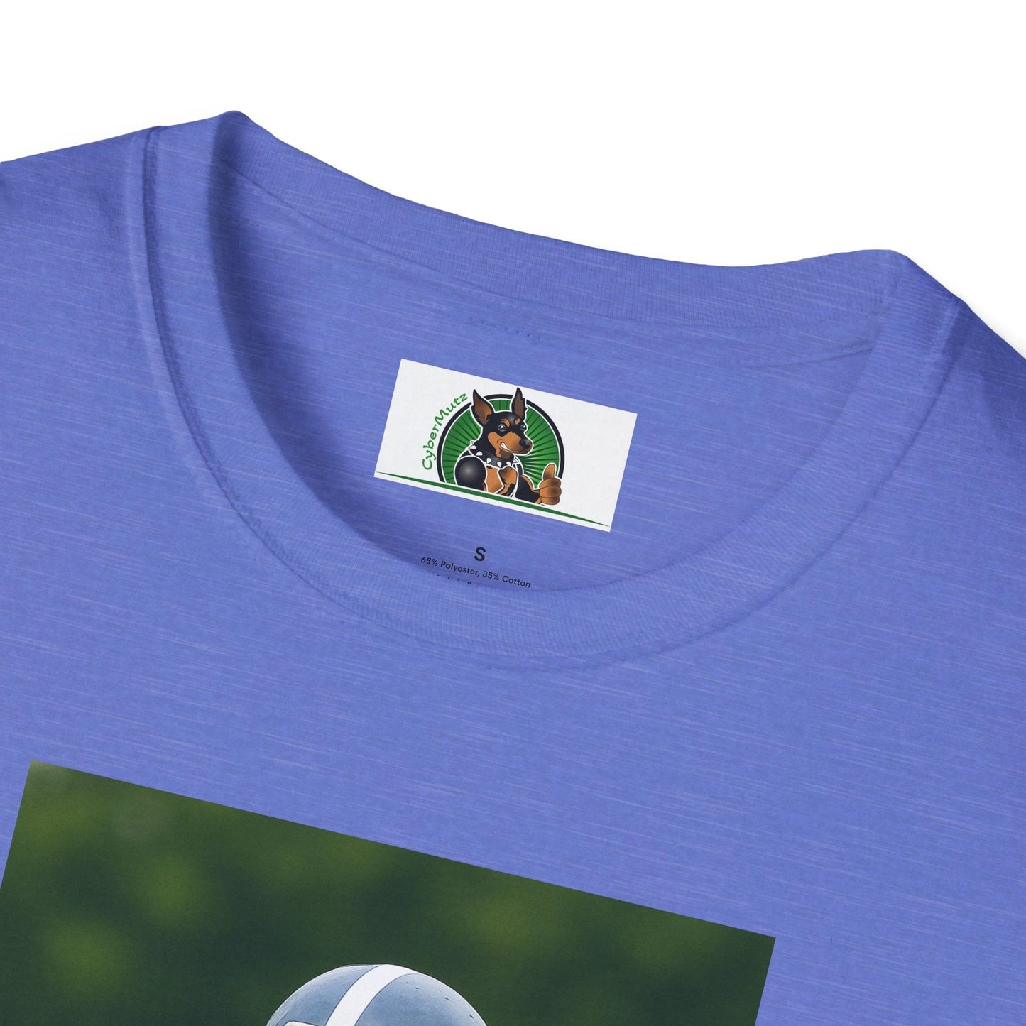 Golden Doodle Playing Football T-Shirt — Sports Dog Lover Tee by Printify