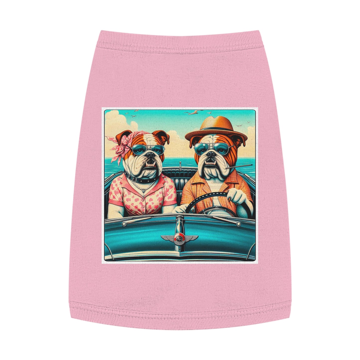 Wacky Pet Tank Top Bulldog vacationing couple t shirt Pets Printify M Pink