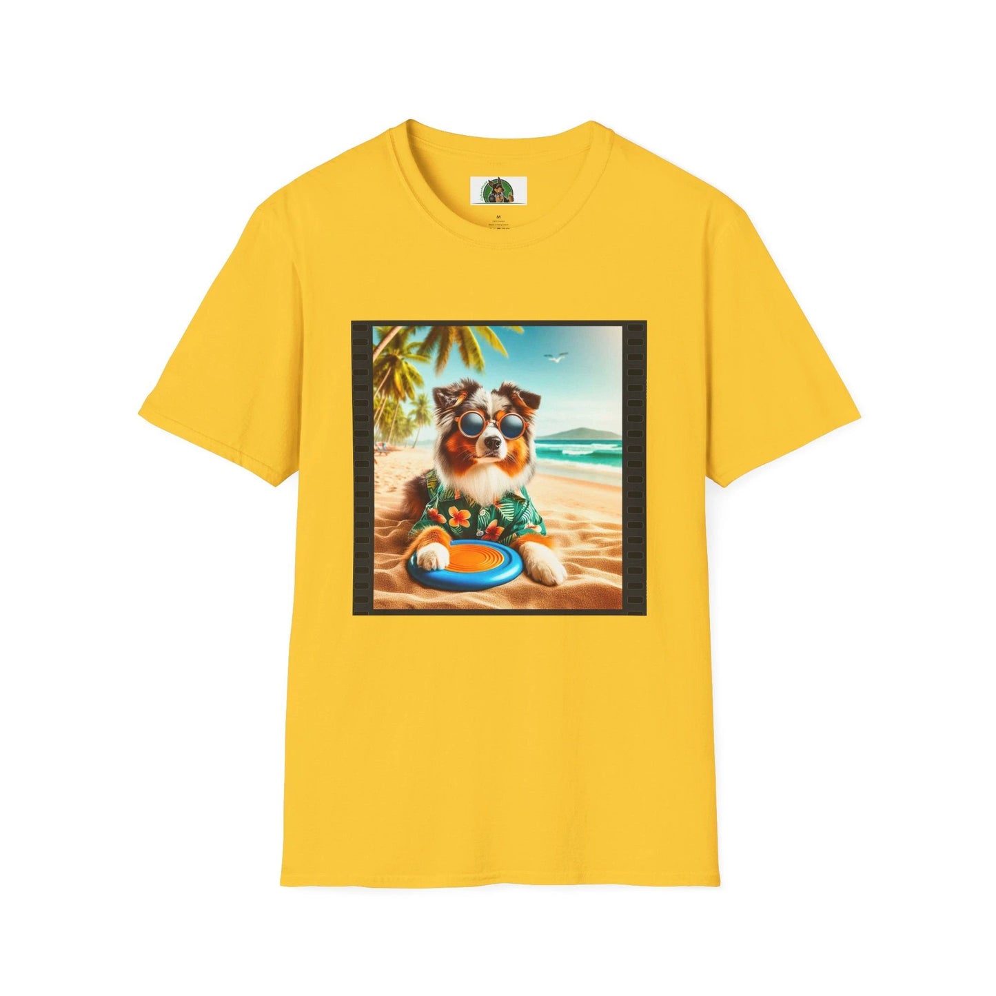 Australian Shepherd Beach Frisbee Dog Graphic Tee Unisex Soft Style Shirt for Dog Lovers T-Shirt Printify S Daisy