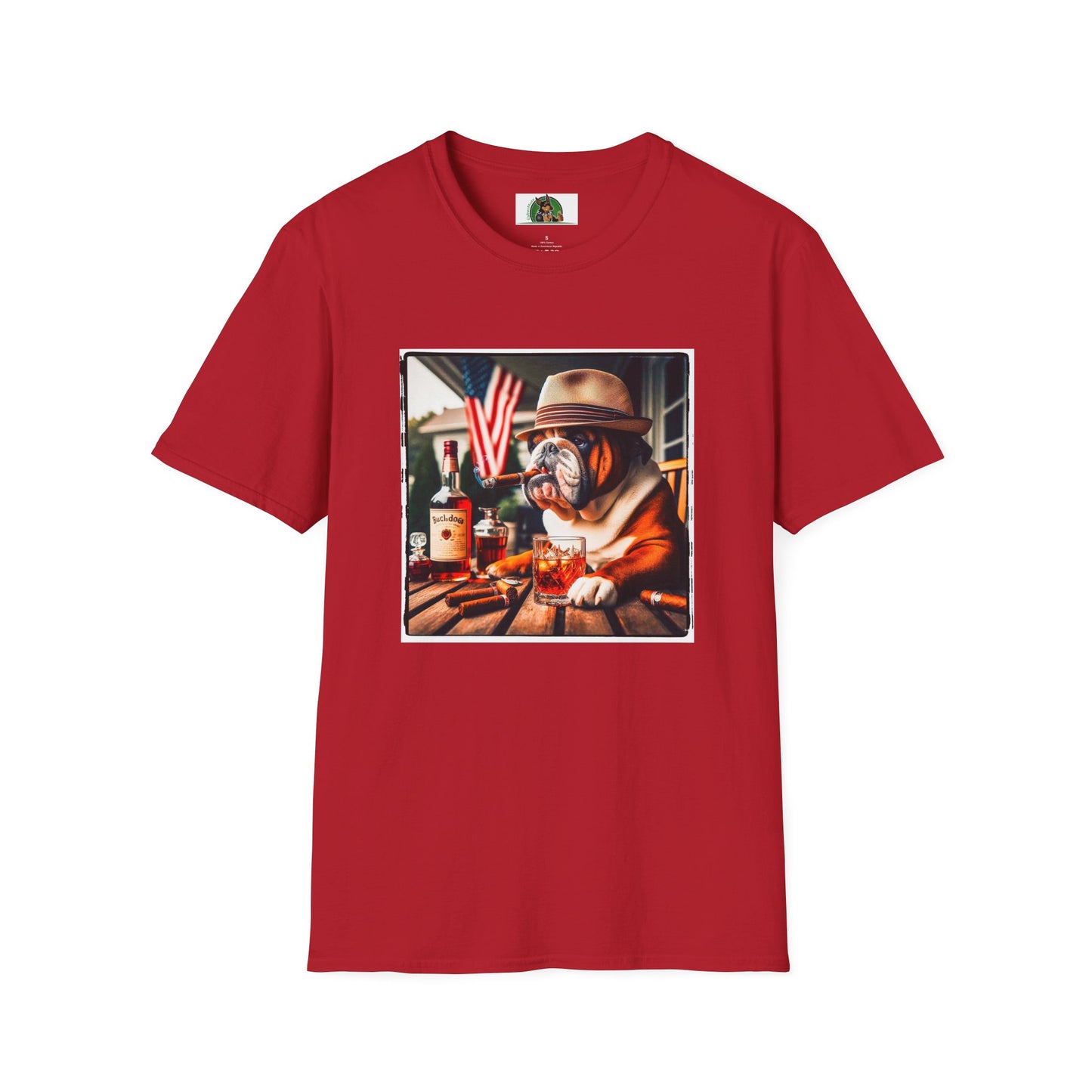 Bulldog T-Shirt Printify S Cherry Red