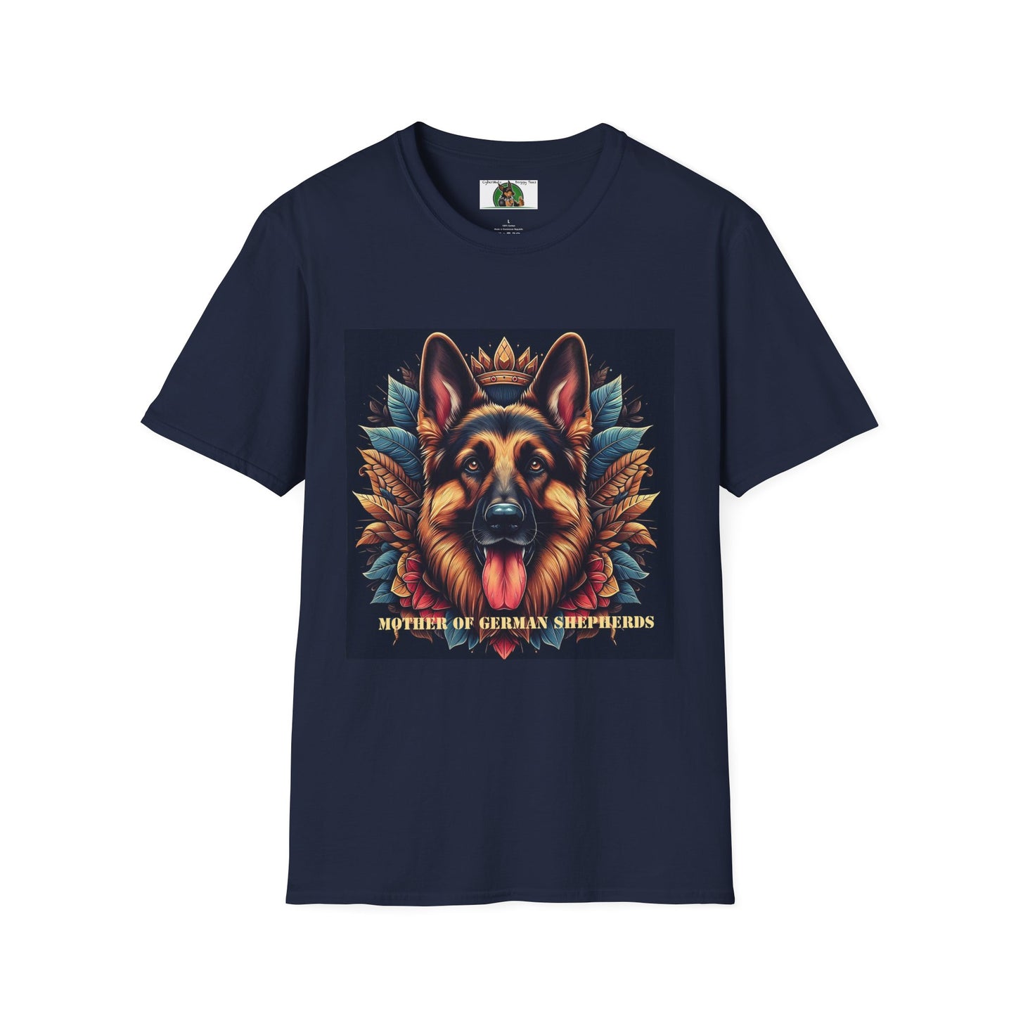 Mis·cel·la·ne·ous German Shepherd "Mother of German Shepherds" T-Shirt Printify S Navy 